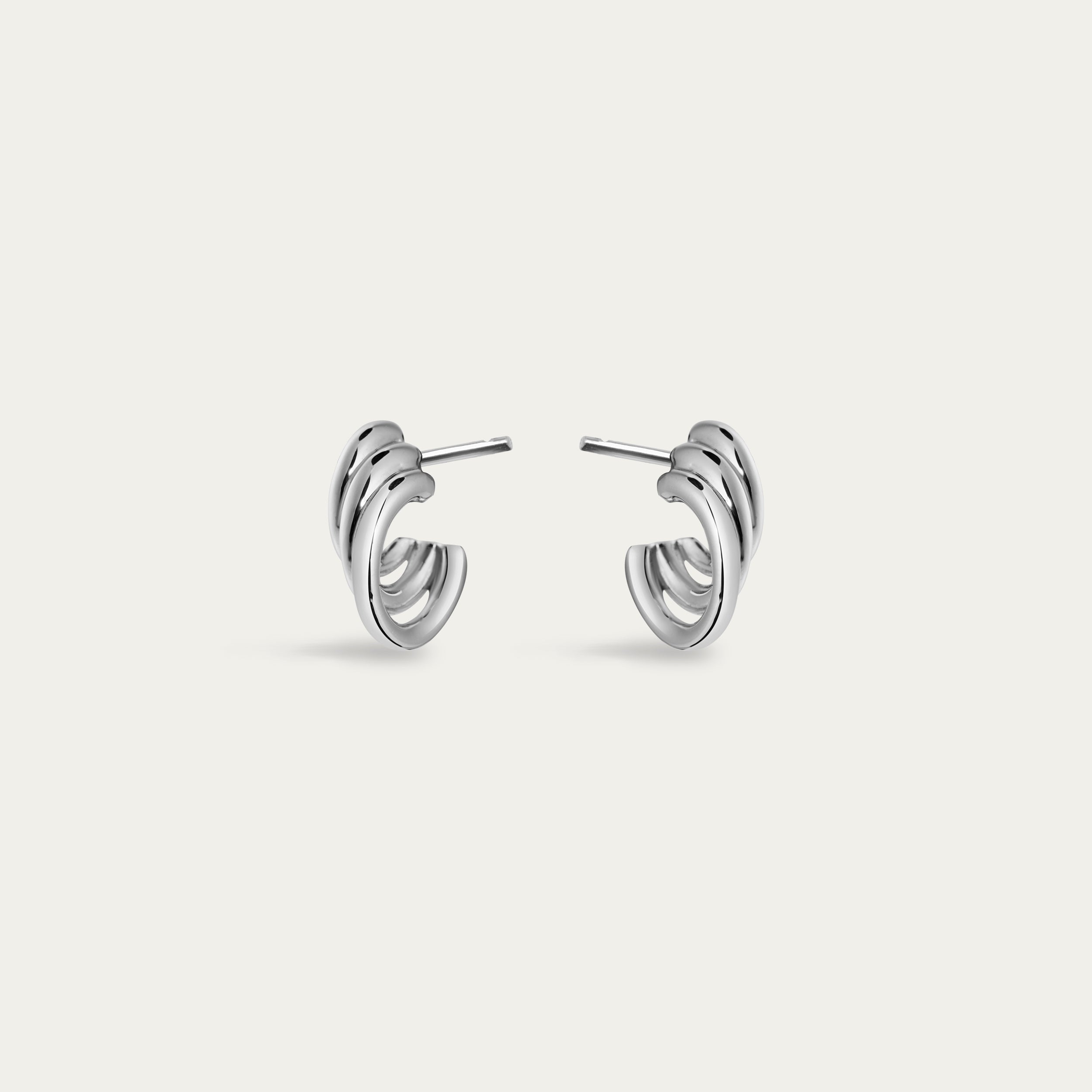 Bound Hoop Size 1 Earrings - Silver