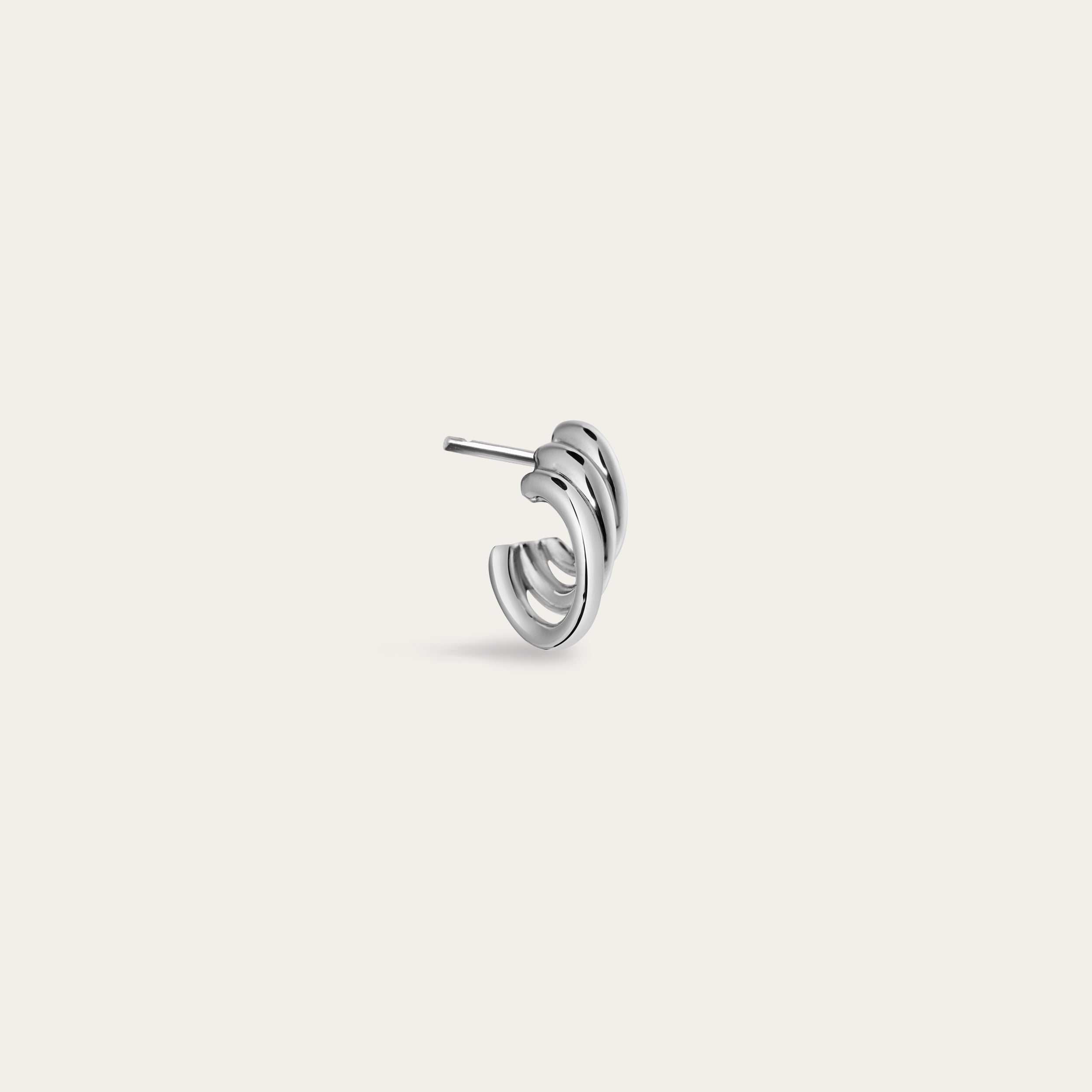 Bound Hoop Size 1 Earrings - Silver
