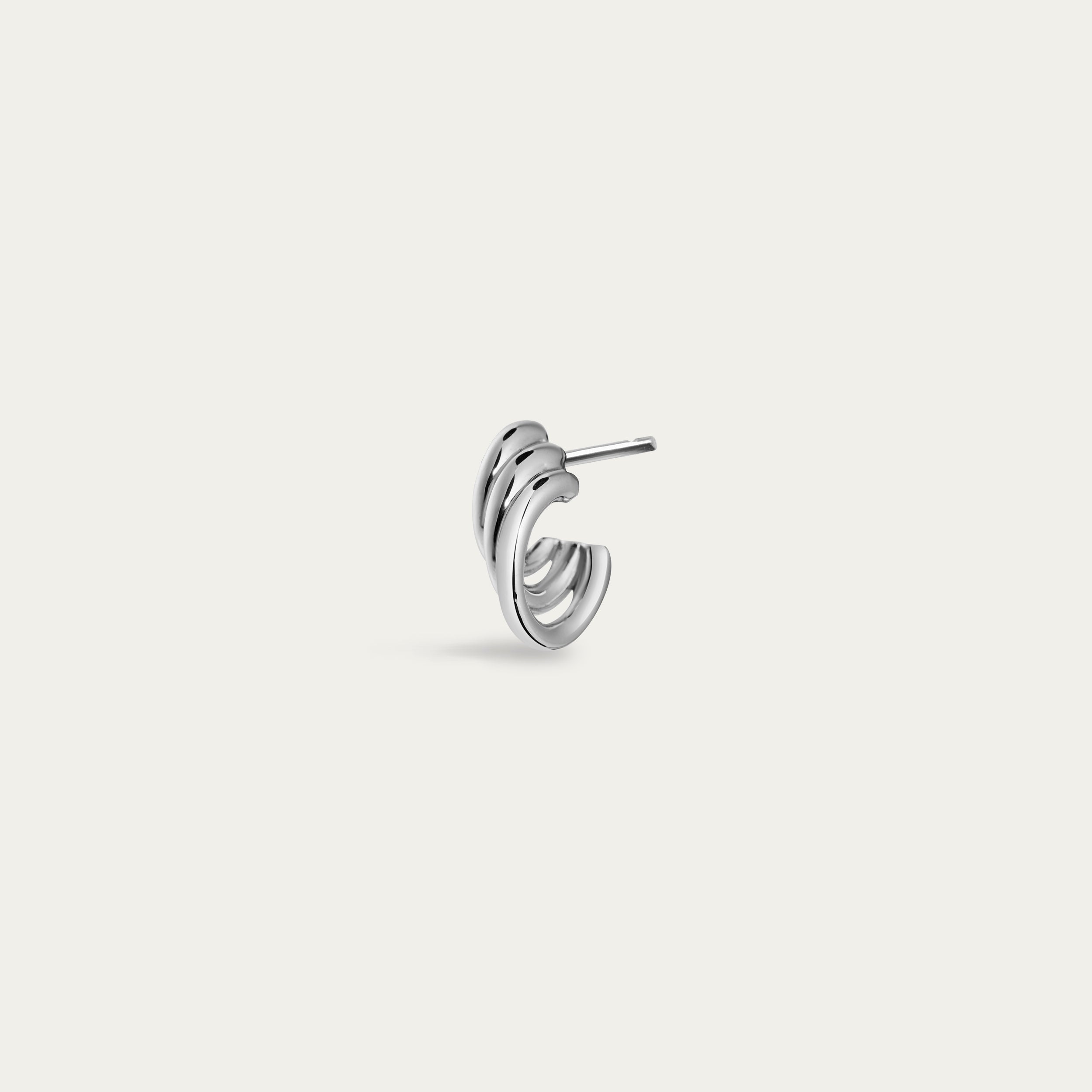 Bound Hoop Size 1 Earrings - Silver