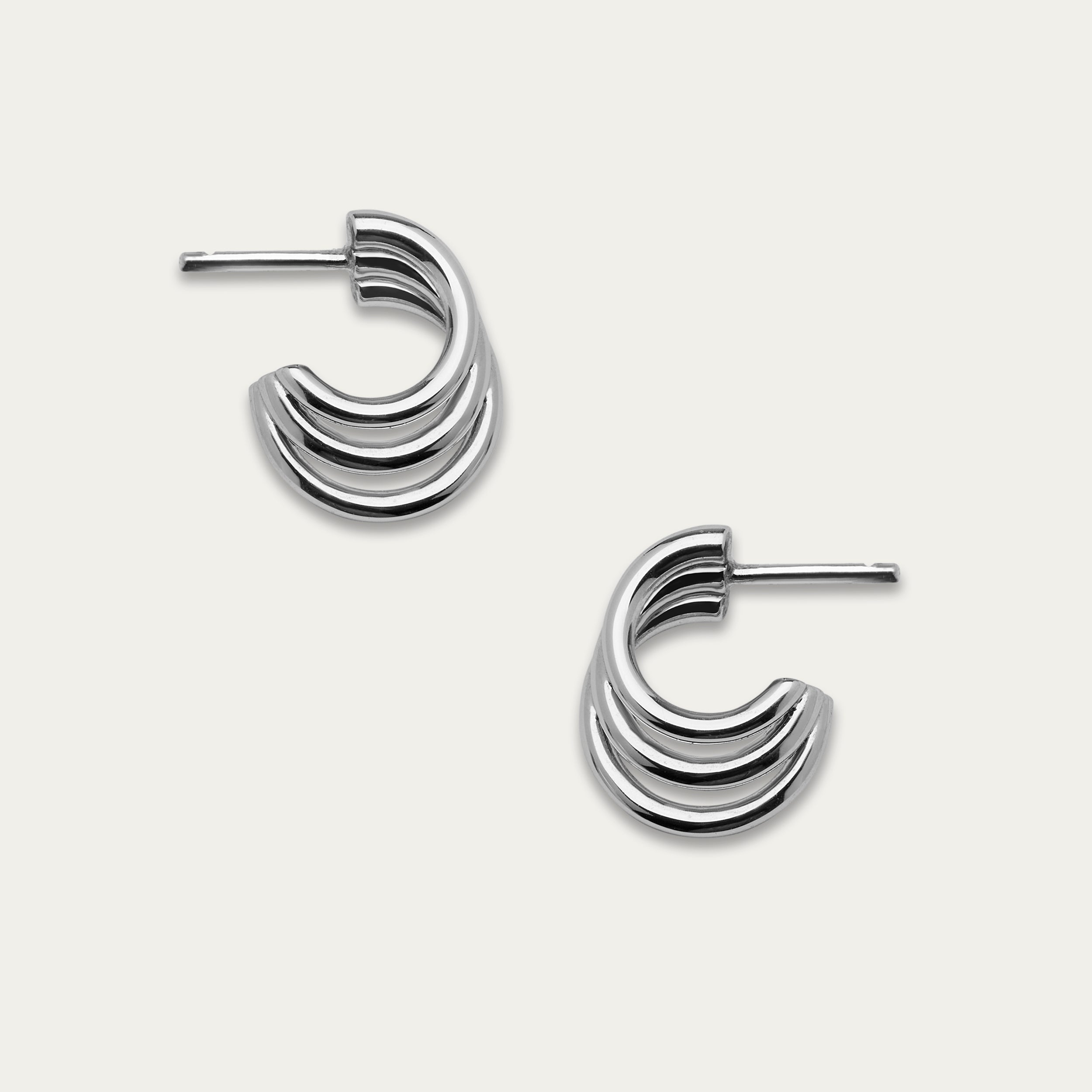 Bound Hoop Size 2 Earrings - Silver