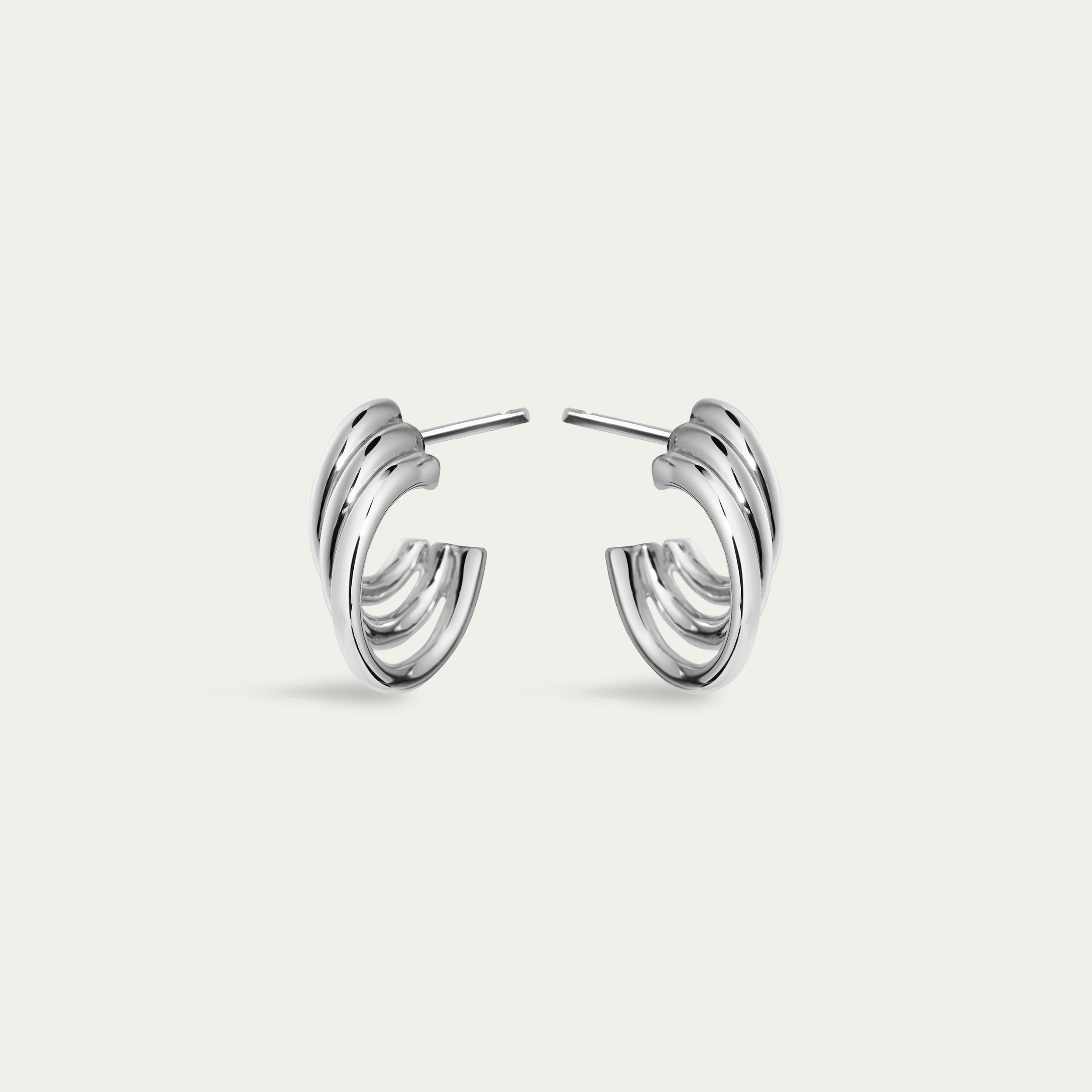 Bound Hoop Size 2 Earrings - Silver