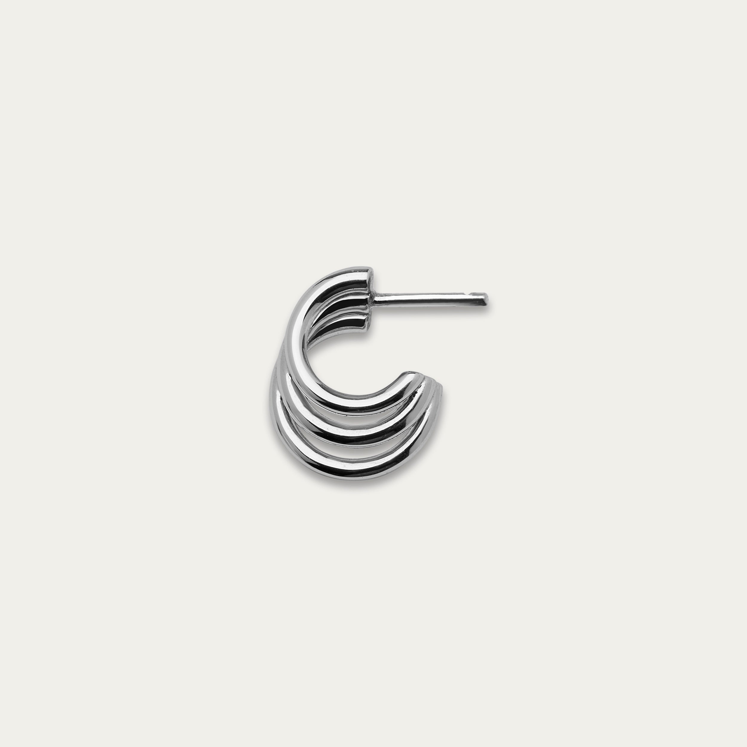 Bound Hoop Size 2 Earrings - Silver