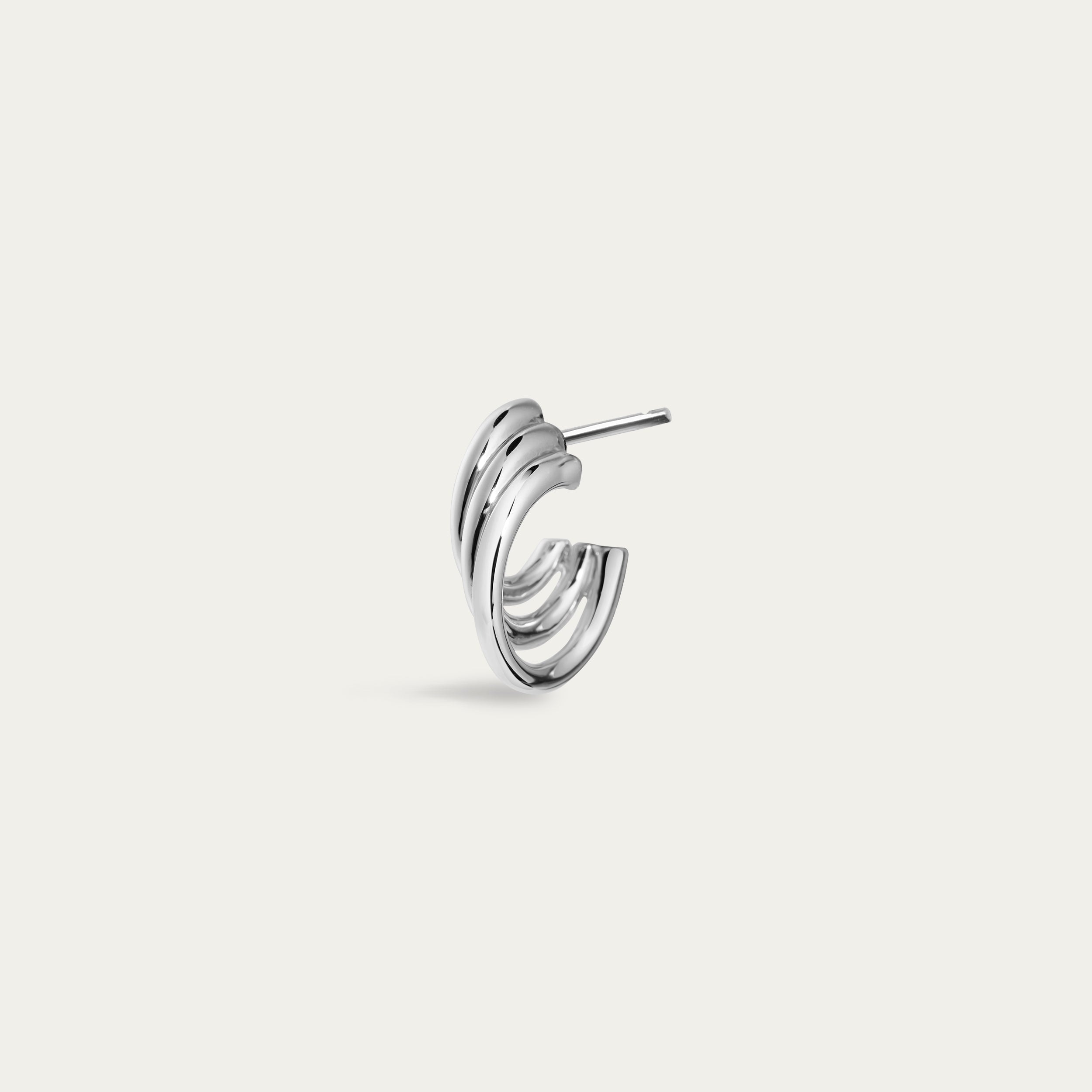 Bound Hoop Size 2 Earrings - Silver