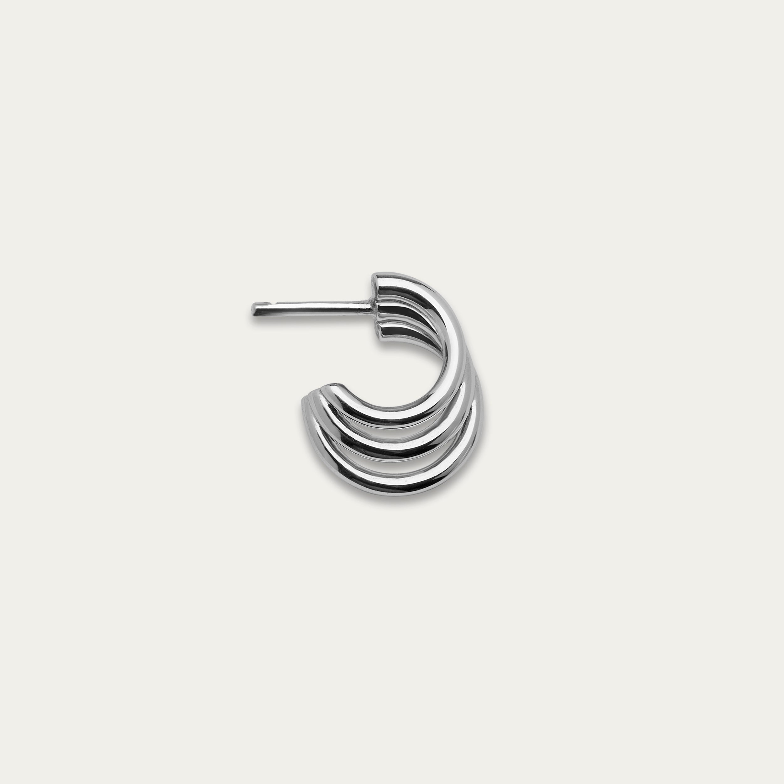 Bound Hoop Size 2 Earrings - Silver