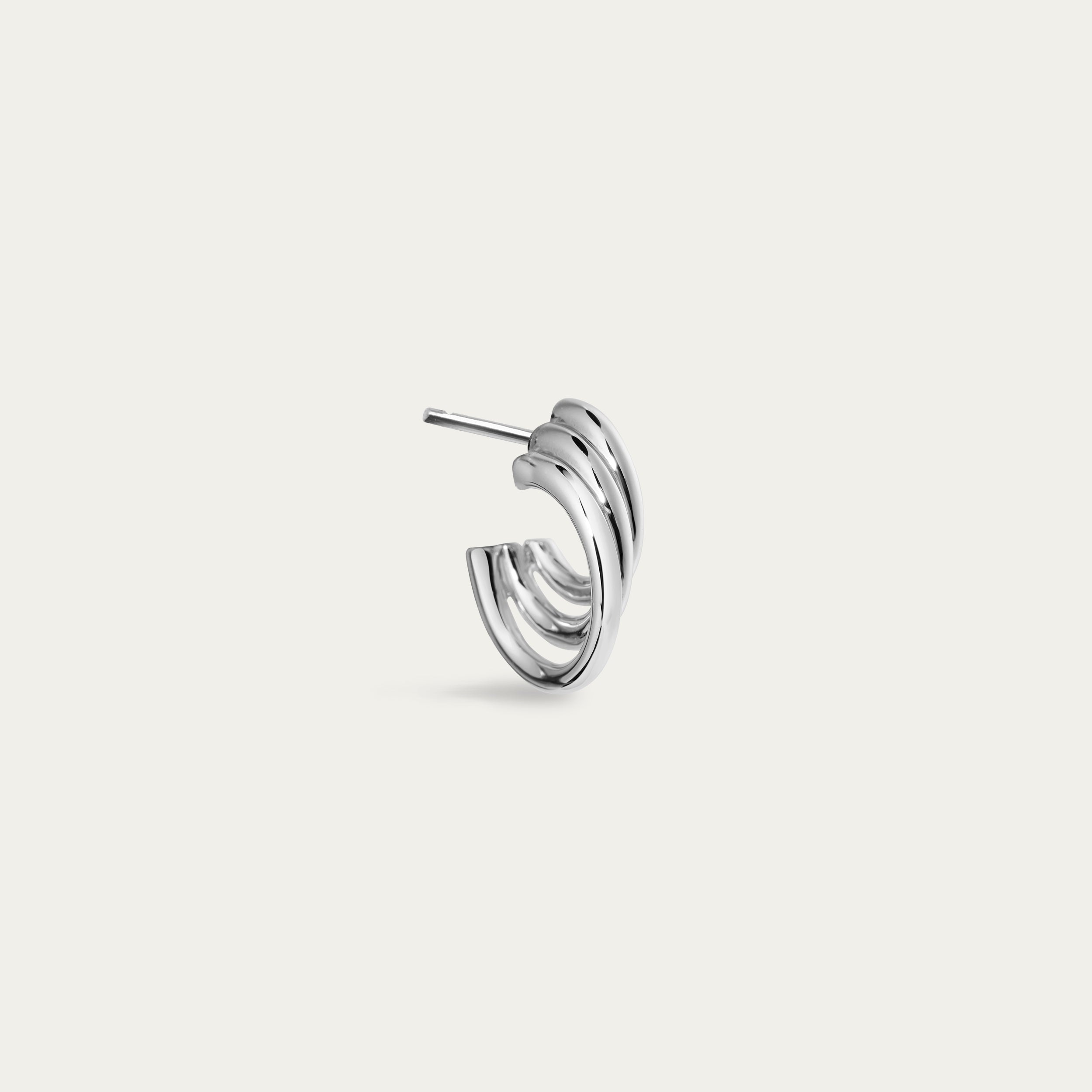 Bound Hoop Size 2 Earrings - Silver
