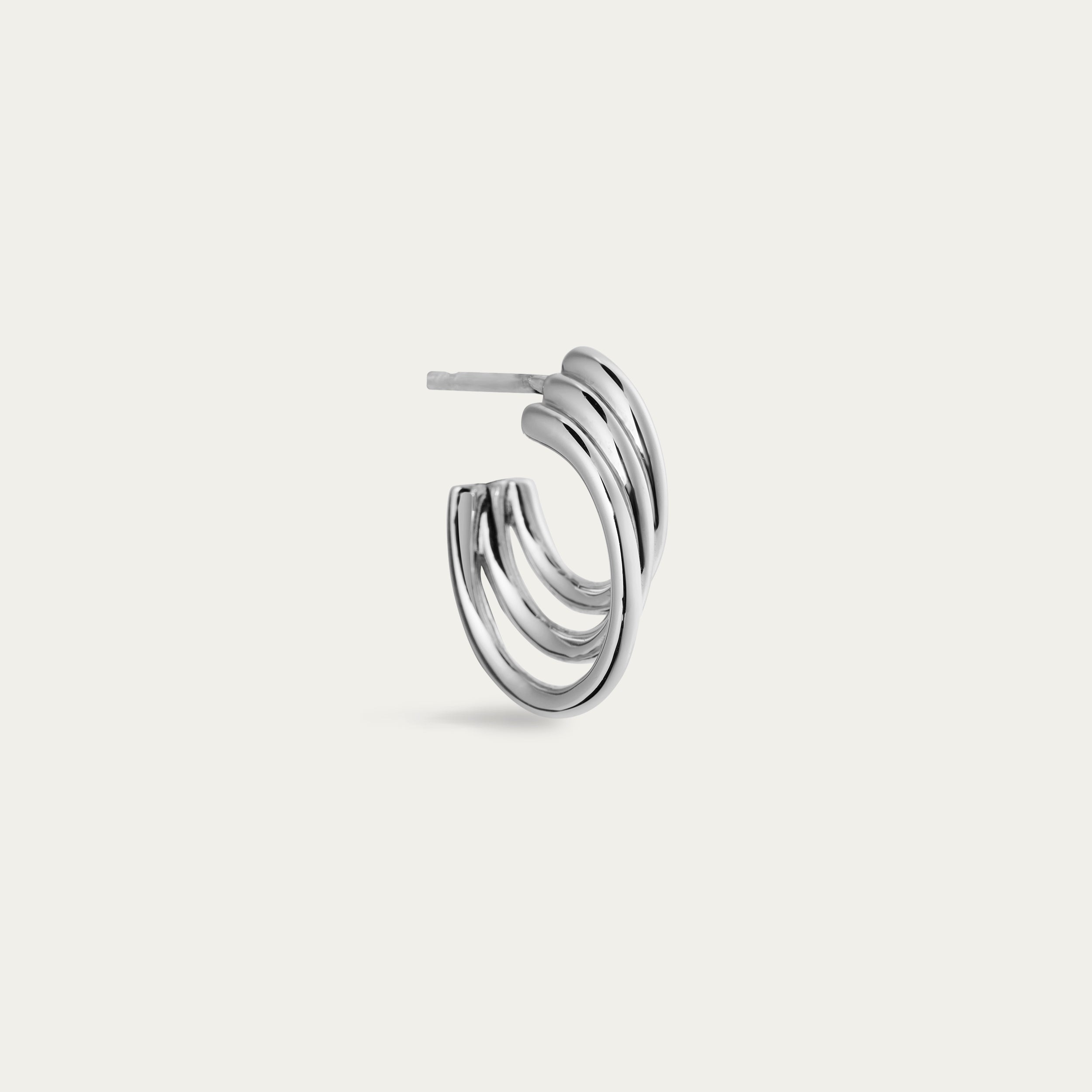Bound Hoop Size 3 Earrings - Silver