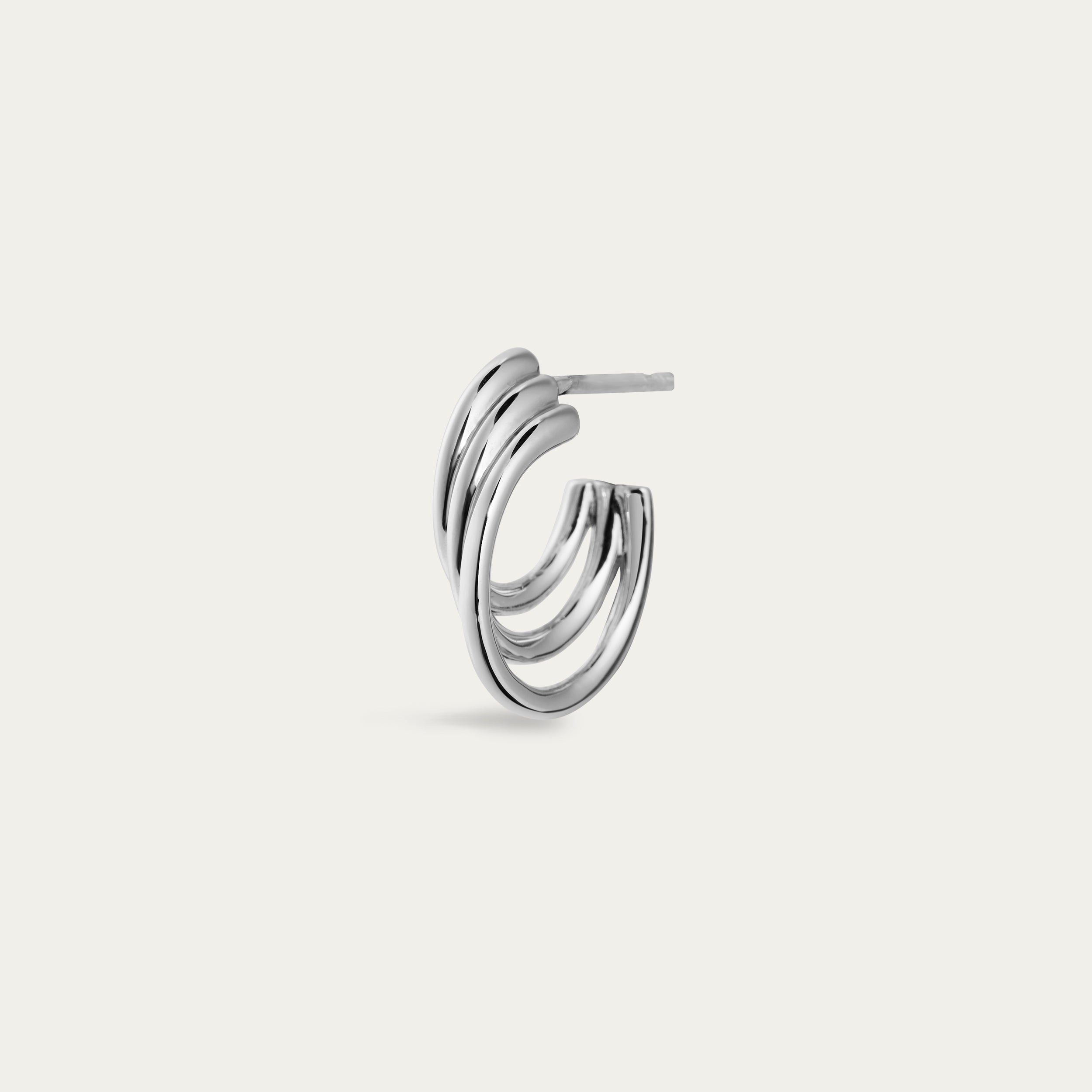 Bound Hoop Size 3 Earrings - Silver
