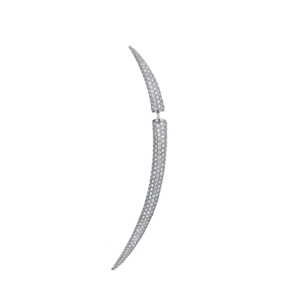 Quill Single Earring - Palladium & Diamonds