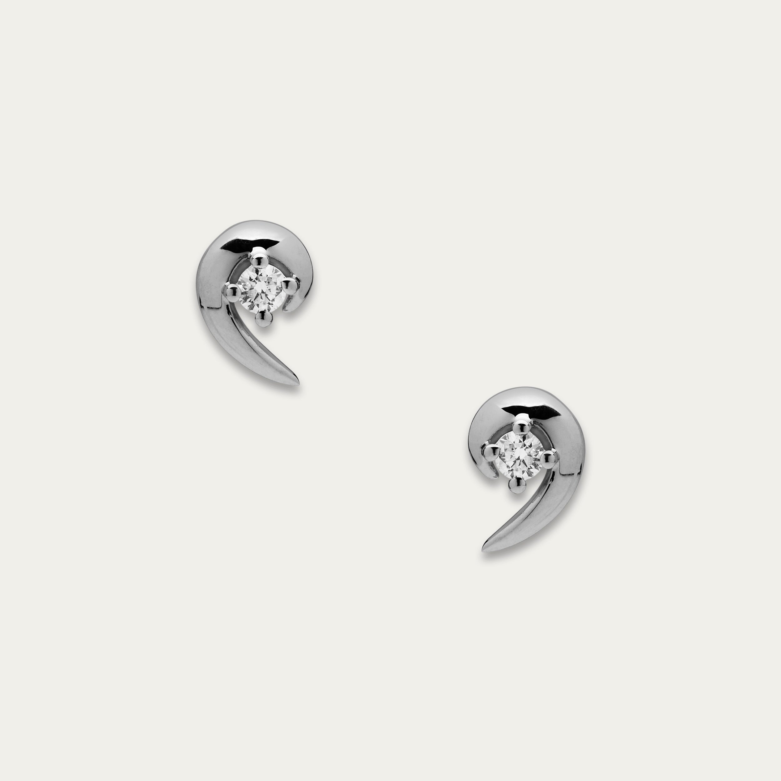 Talon Diamond Stud Earring - Silver & Diamond