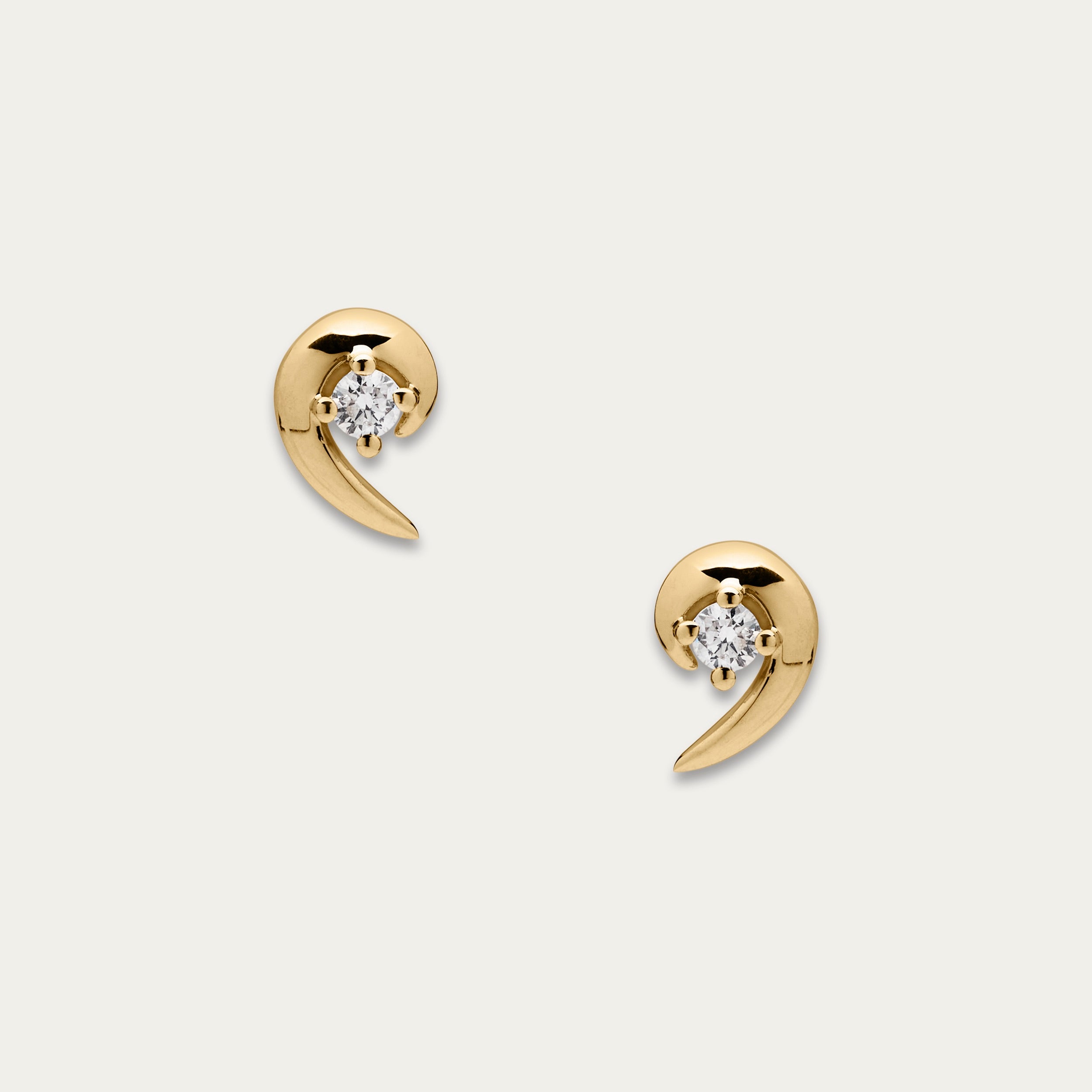 Talon Diamond Stud Earring - Yellow Gold vermeil & Diamond
