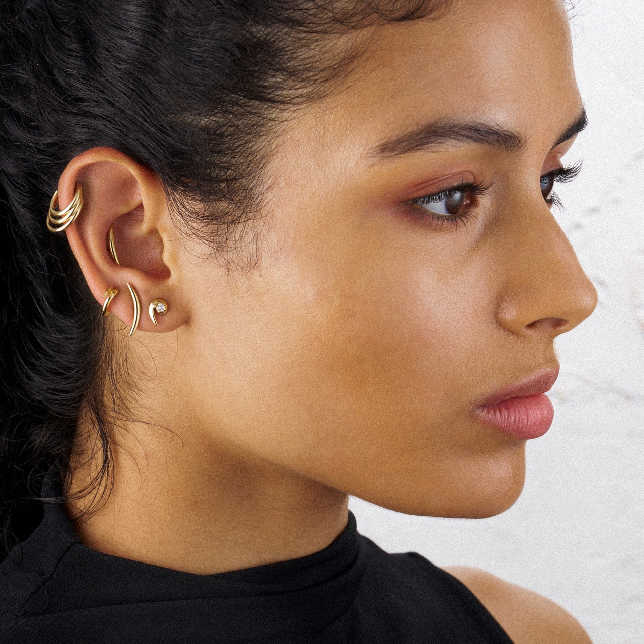 Talon Diamond Stud Earring - Yellow Gold vermeil & Diamond