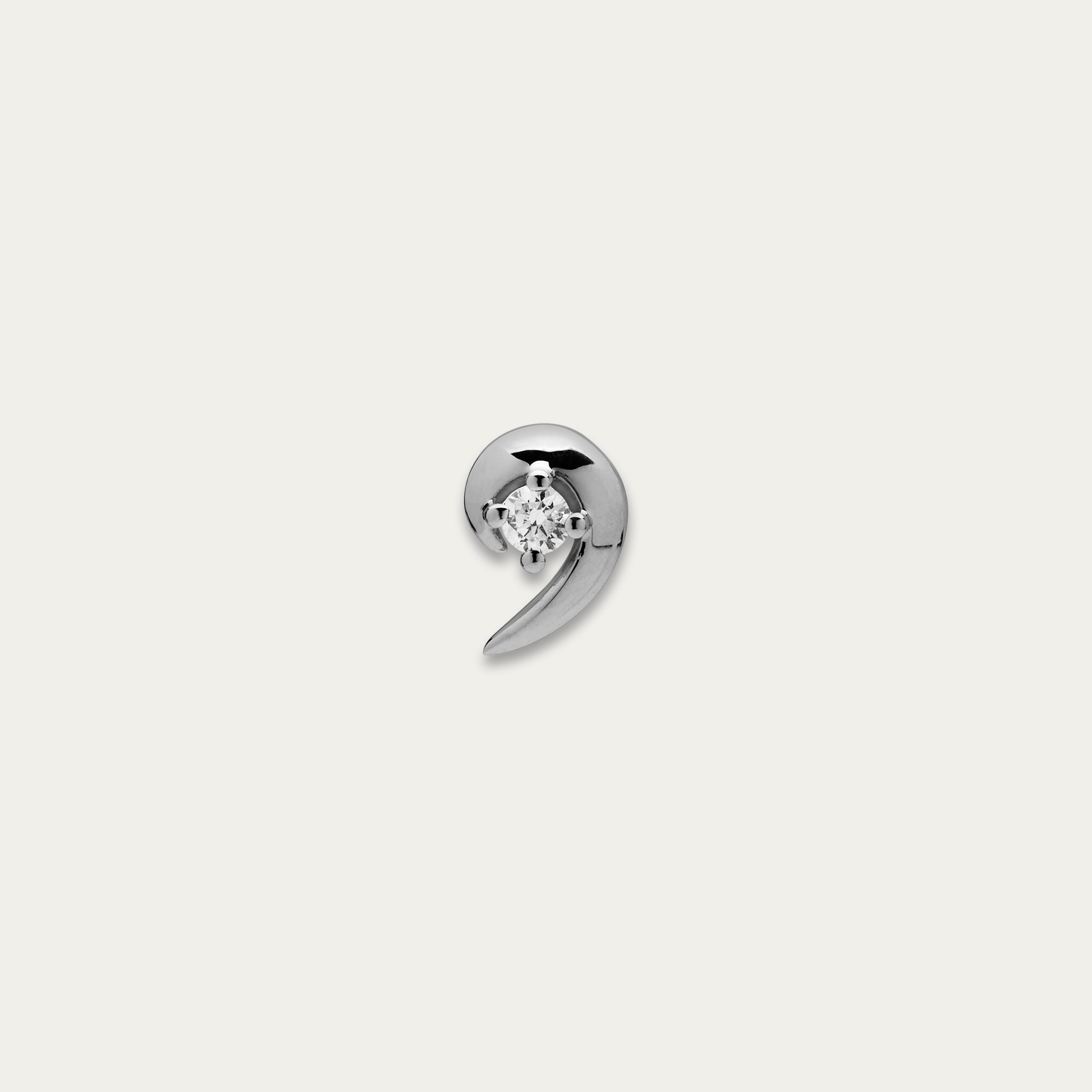 Talon Diamond Stud Earring - Silver & Diamond