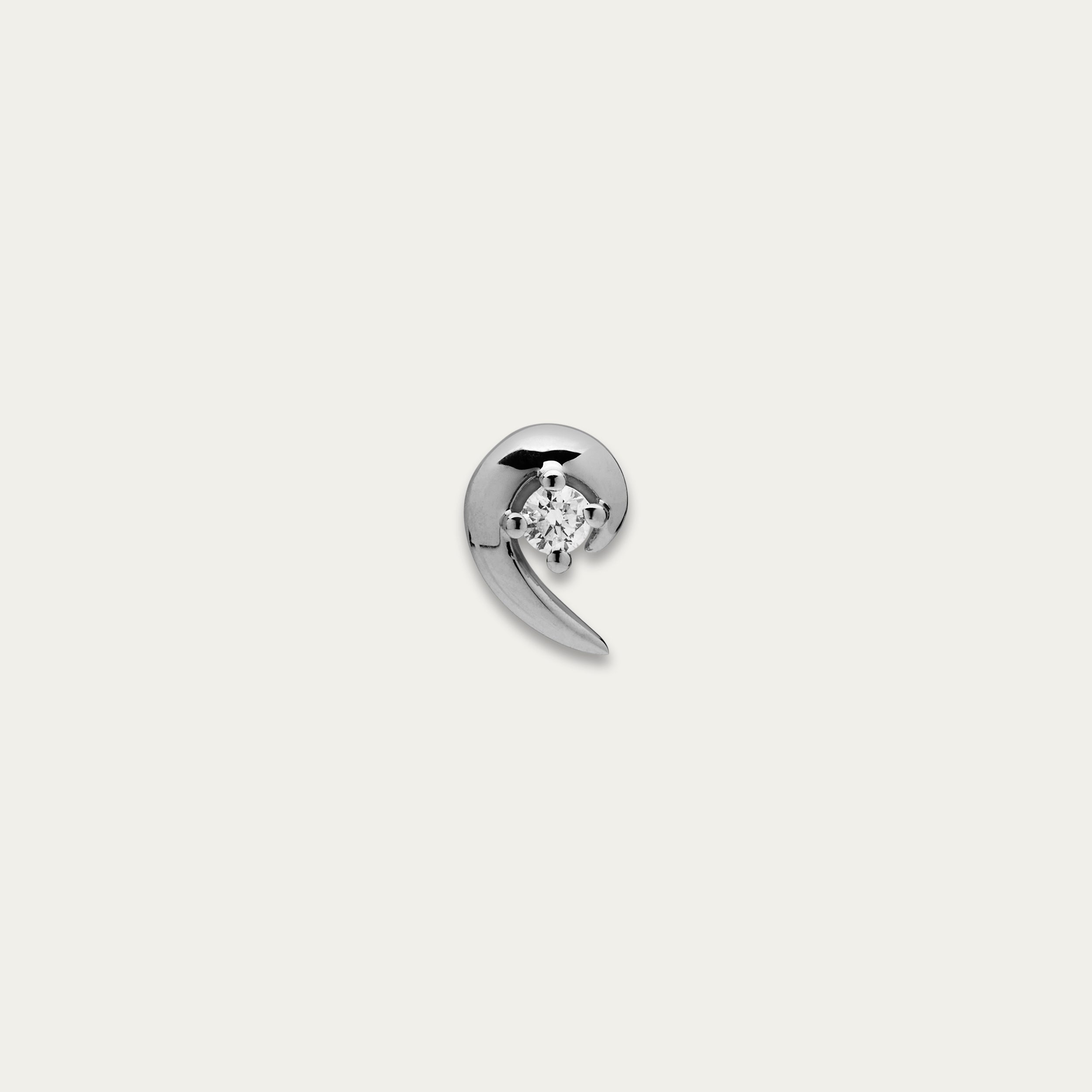 Talon Diamond Stud Earring - Silver & Diamond