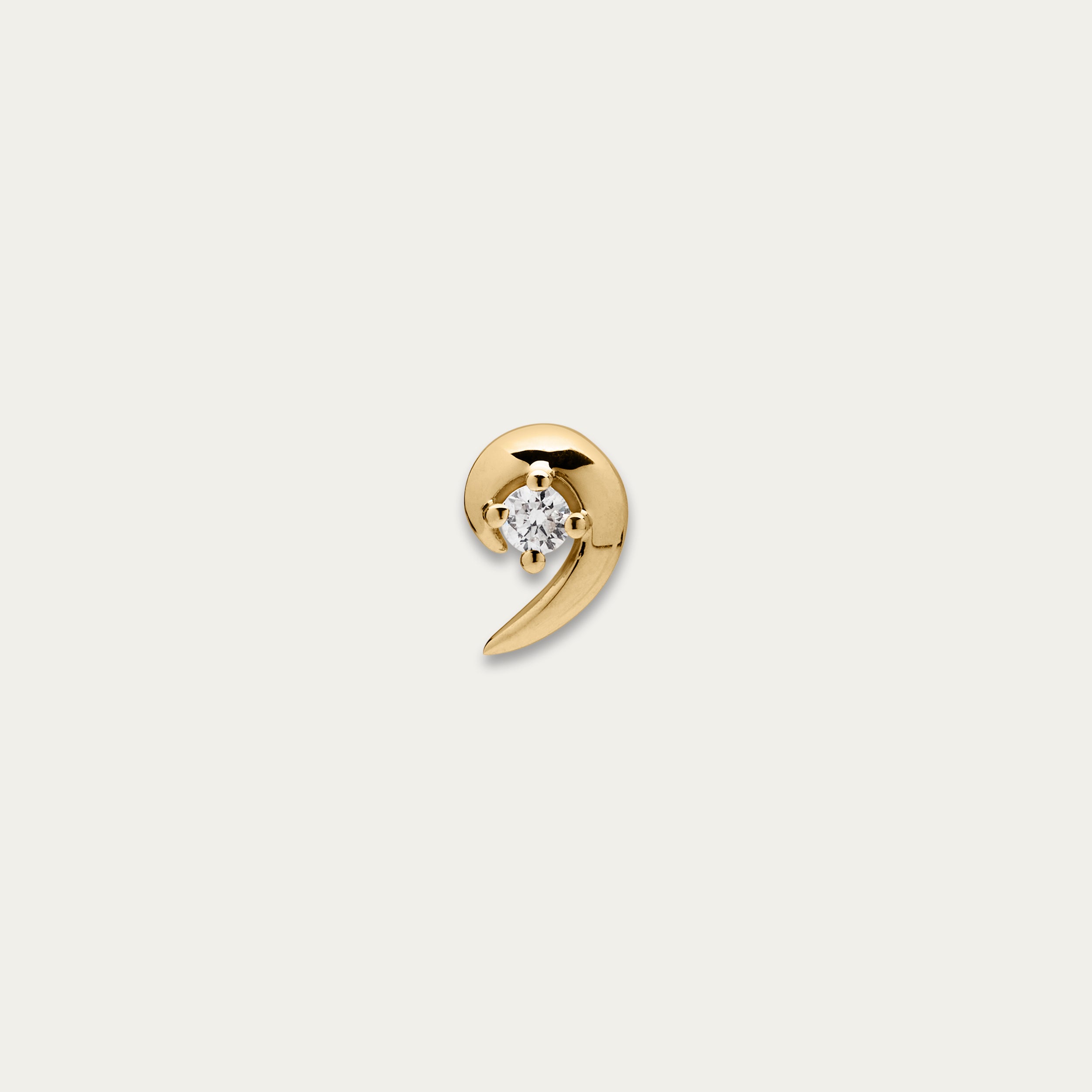 Talon Diamond Stud Earring - Yellow Gold vermeil & Diamond