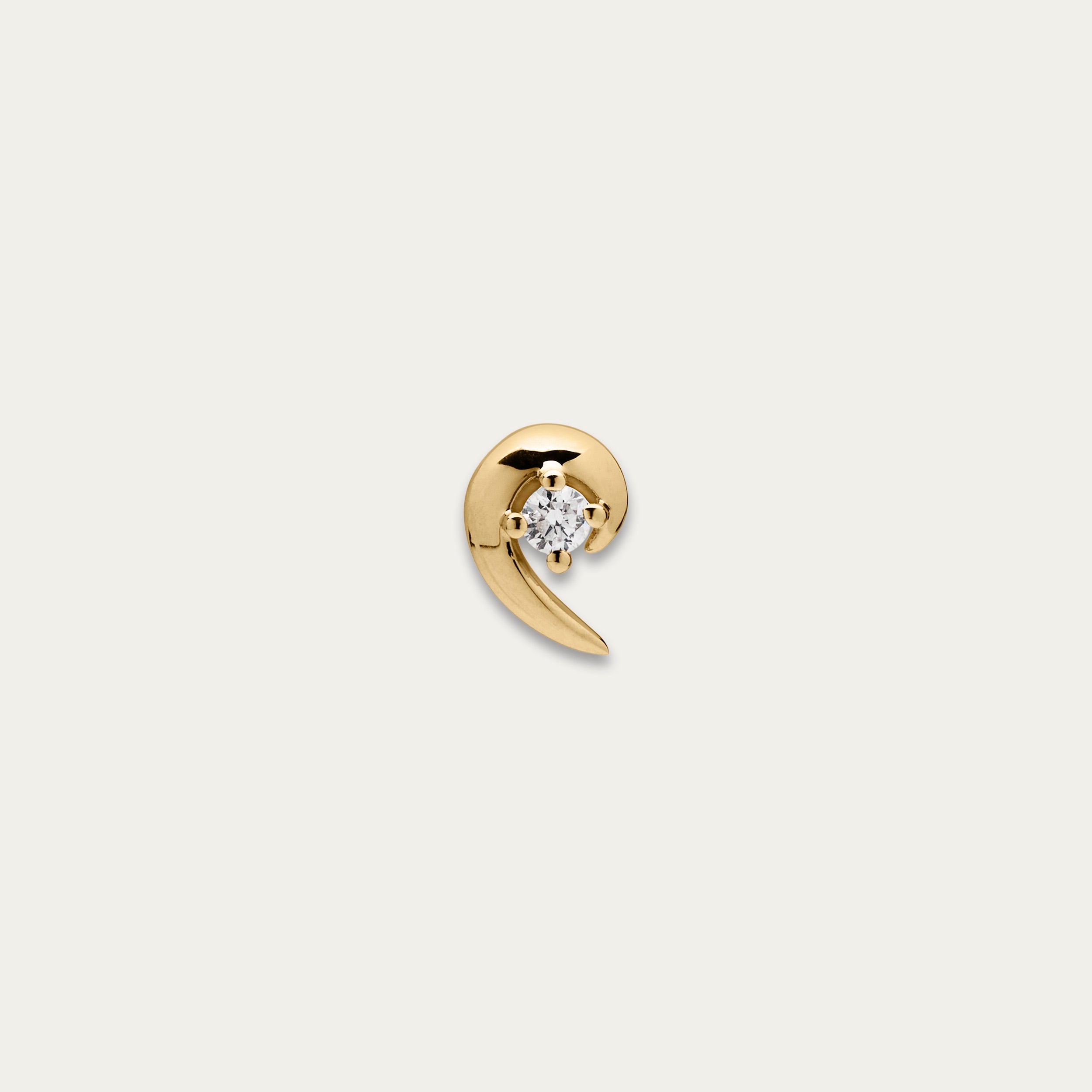 Talon Diamond Stud Earring - Yellow Gold vermeil & Diamond