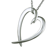 Hook Heart Pendant - Silver