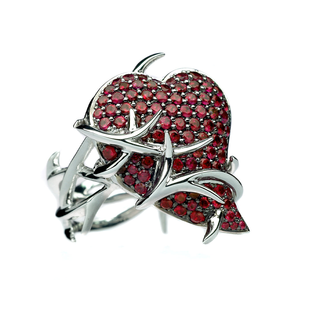 Impassioned Cherish Ring - 18ct White Gold & Ruby