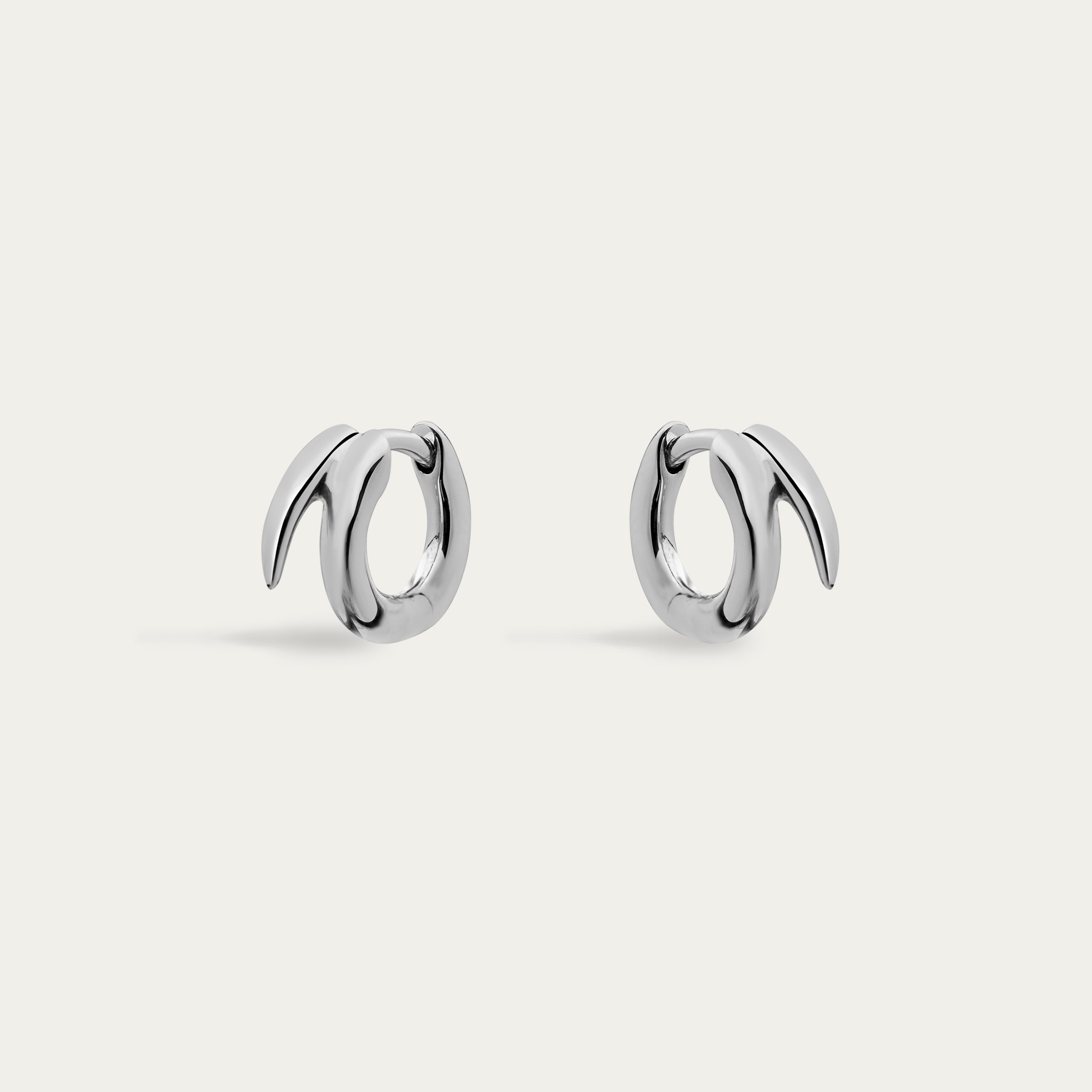 Quill Mini Hoop Earrings - Silver