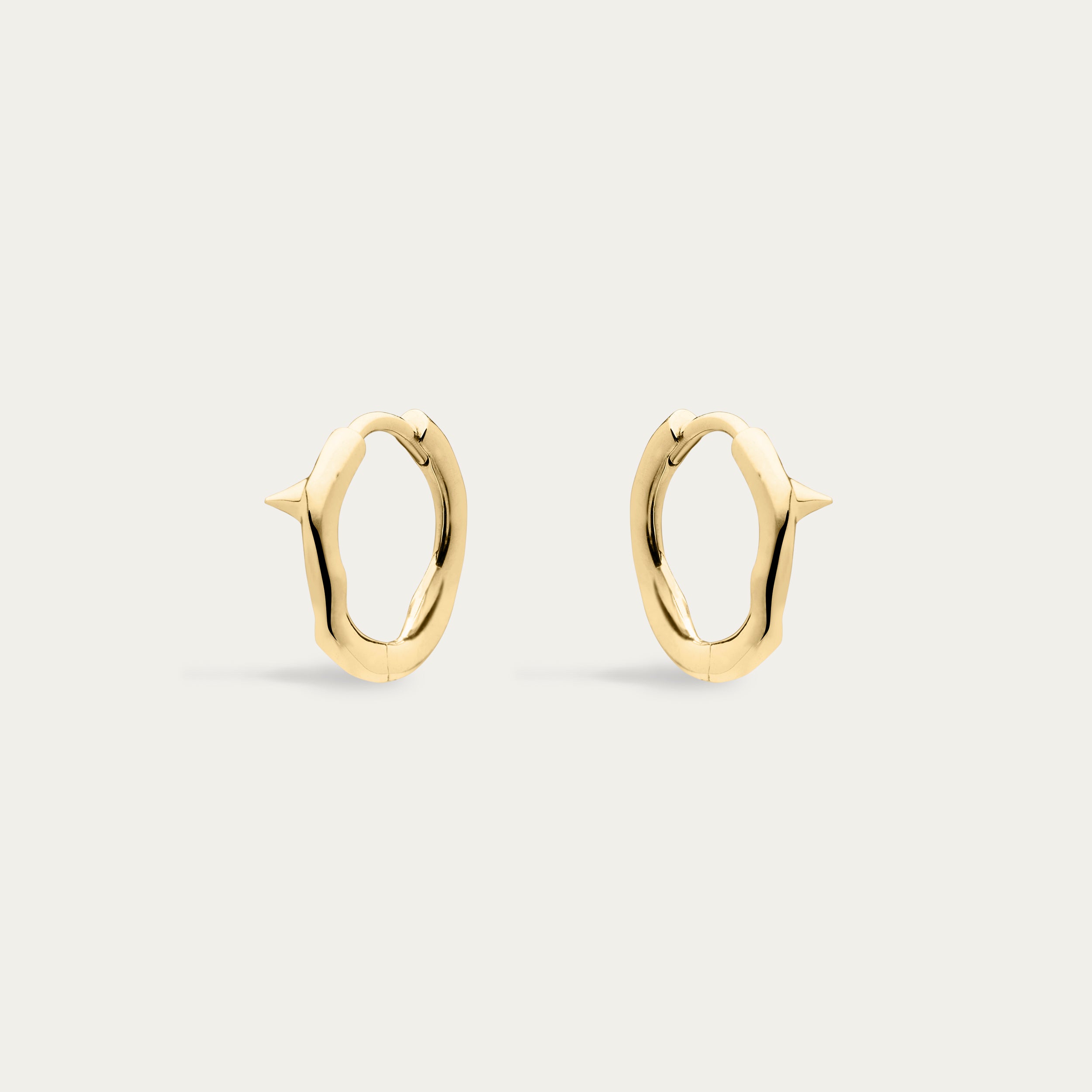 Rose Thorn Mini Hoop Earrings - Yellow Gold Vermeil