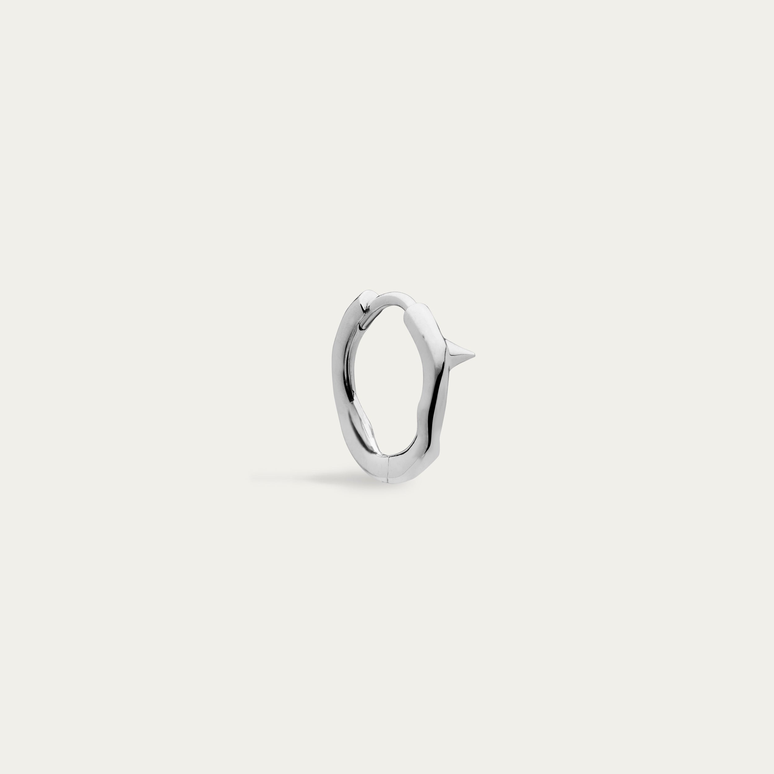 Rose Thorn Mini Hoop Earrings - Silver