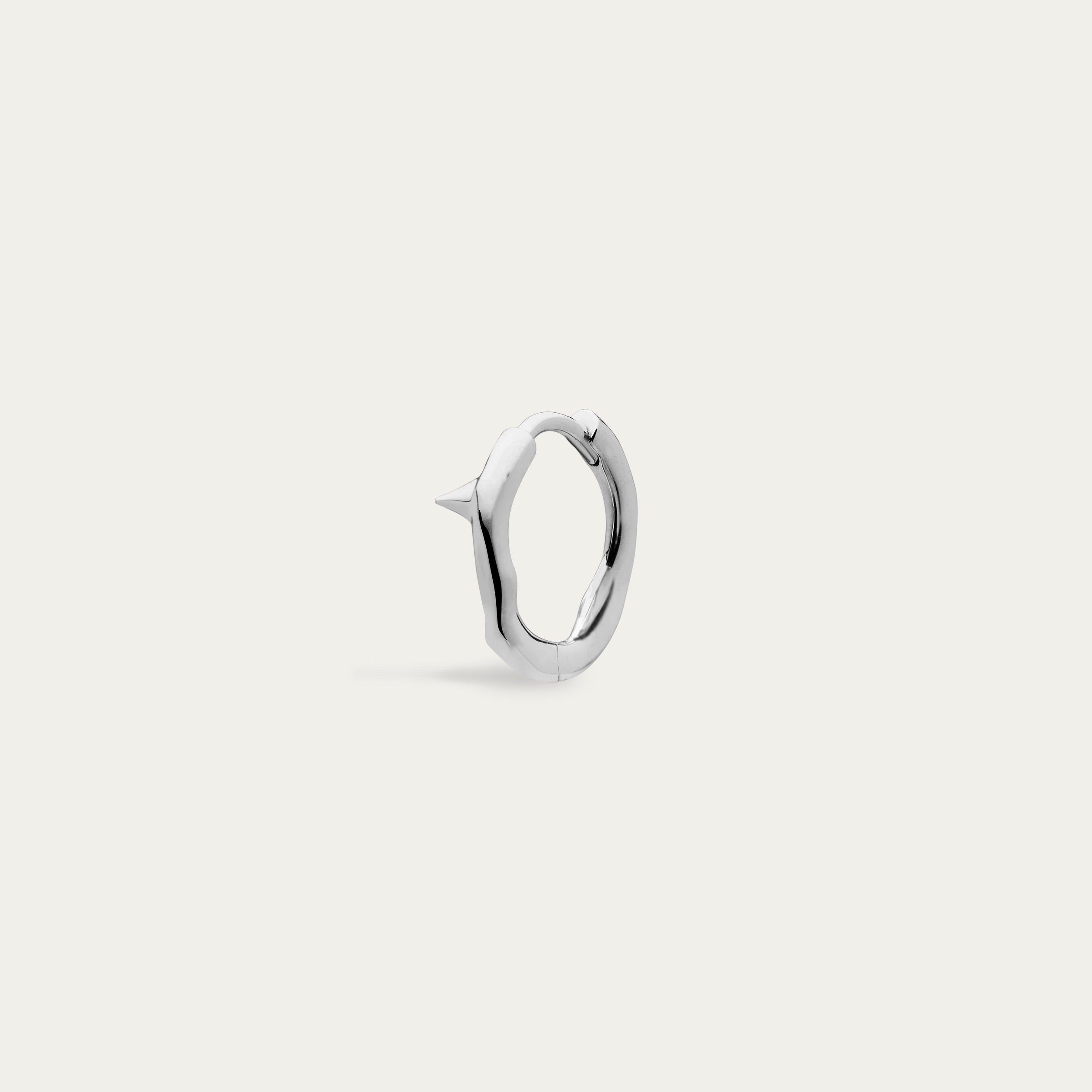 Rose Thorn Mini Hoop Earrings - Silver