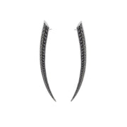 Sabre Fine Medium Earrings - 18ct White Gold & Black Diamond