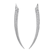 Sabre Fine Large Earrings - 18ct White Gold & Diamond