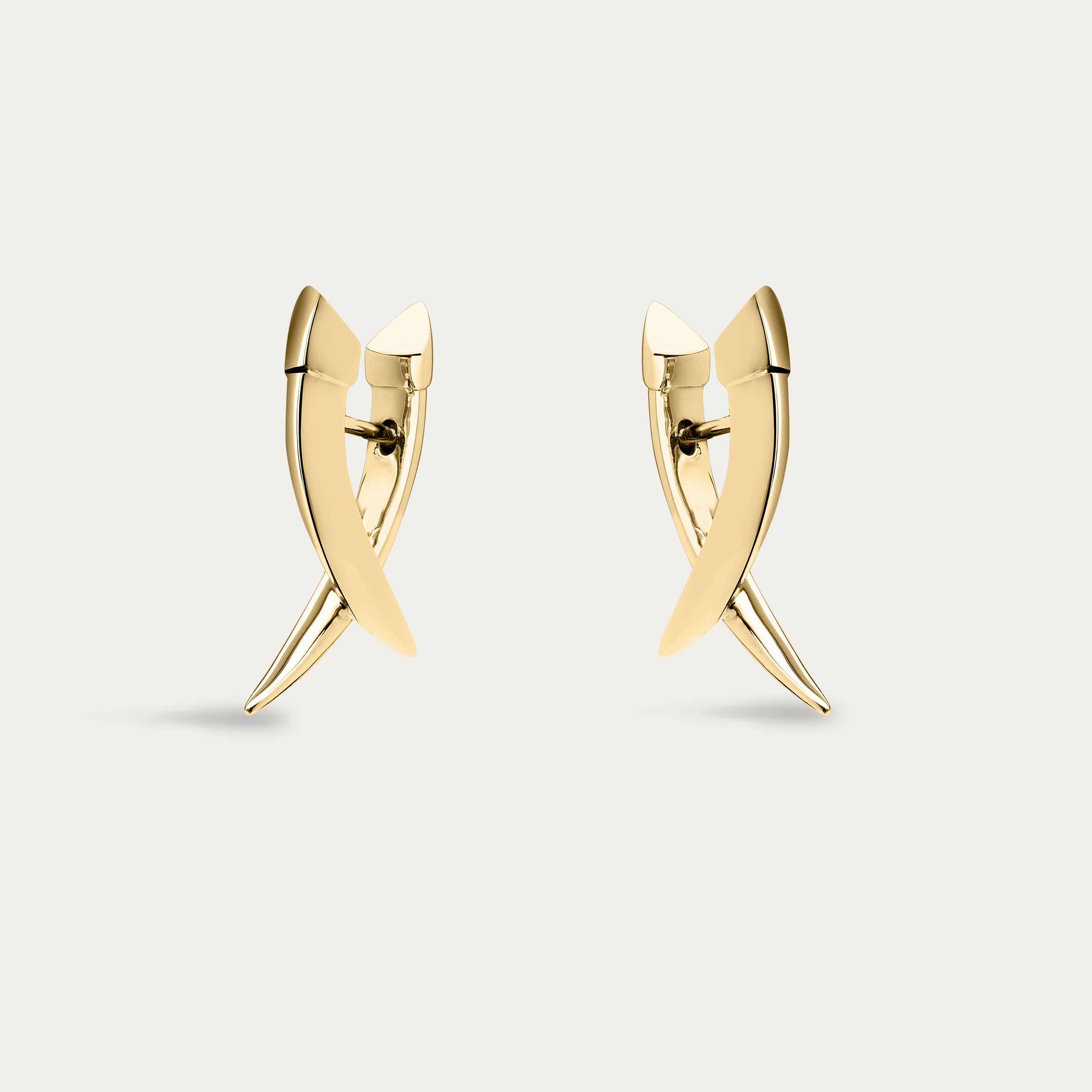 Sabre Mini Crossover Earrings - Yellow Gold Vermeil