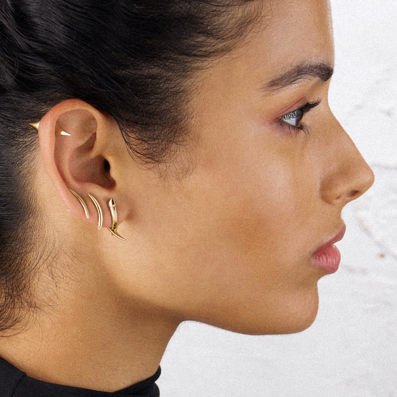 Sabre Mini Crossover Earrings - Yellow Gold Vermeil