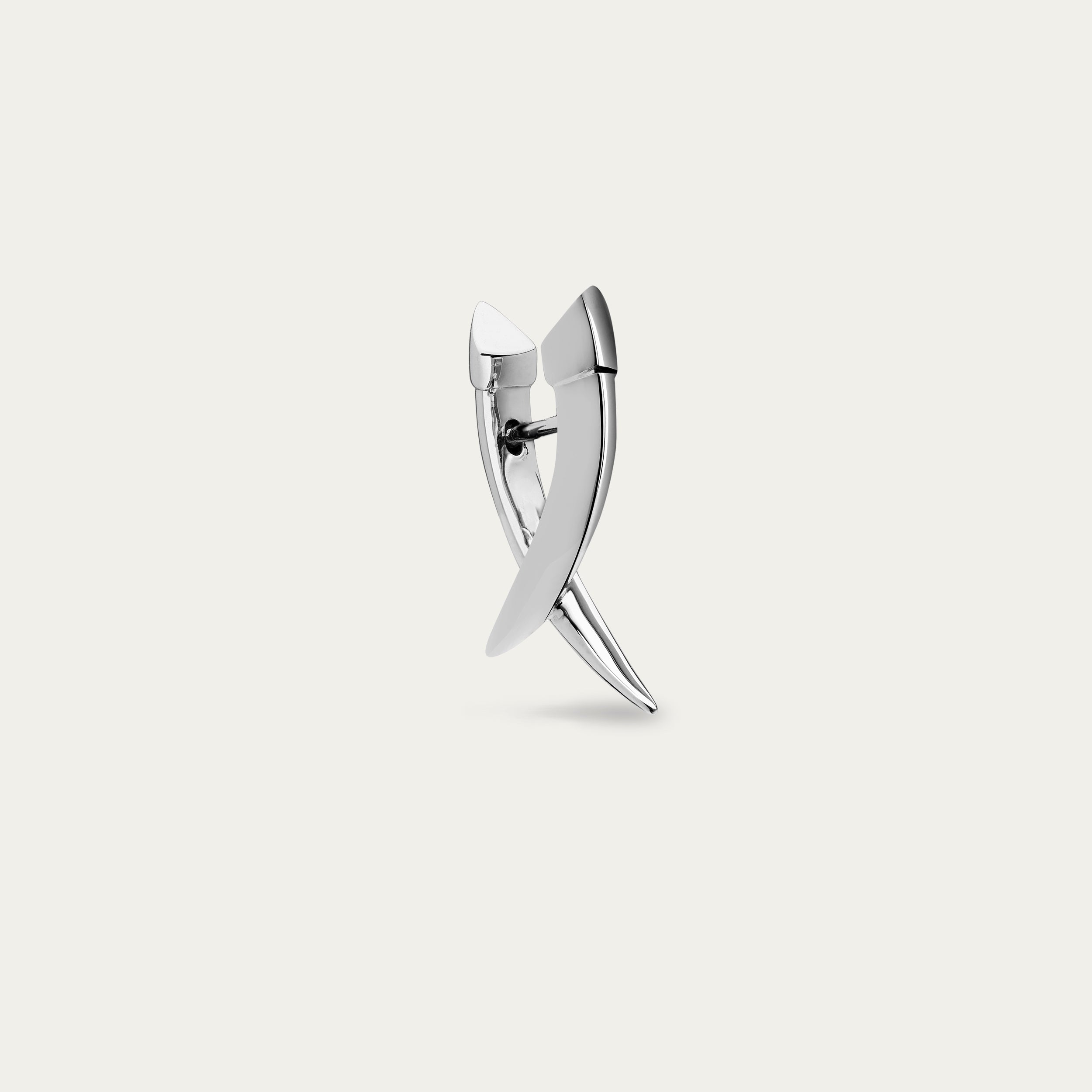 Sabre Mini Crossover Earrings - Silver