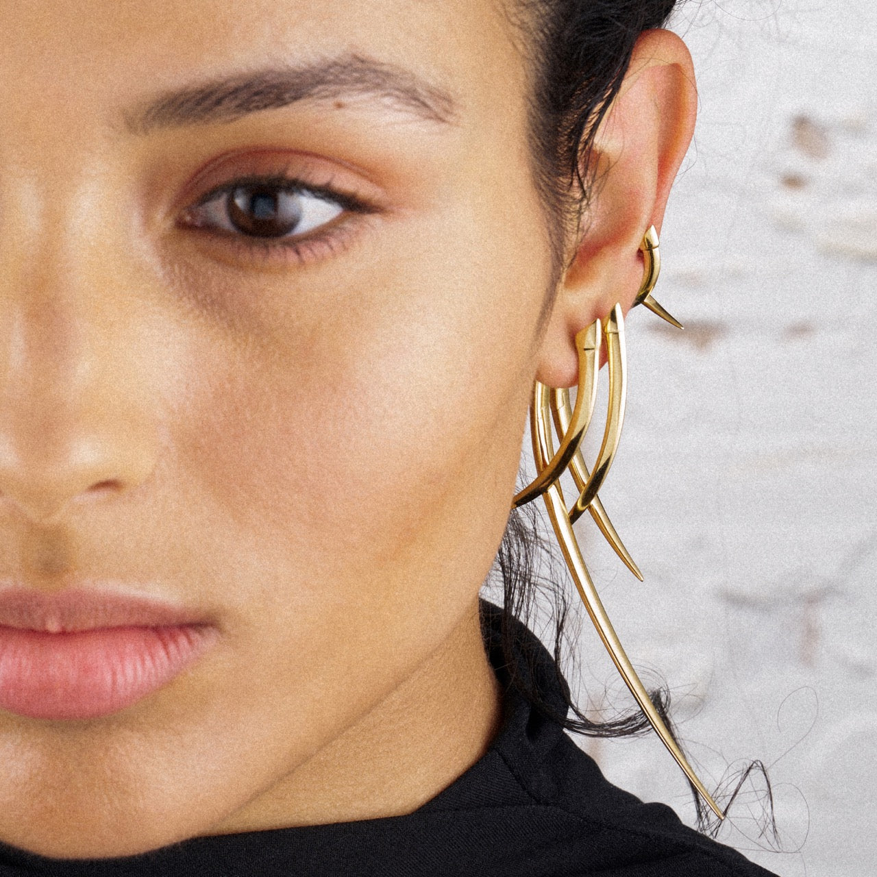 Sabre Statement Crossover Earrings - Yellow Gold Vermeil