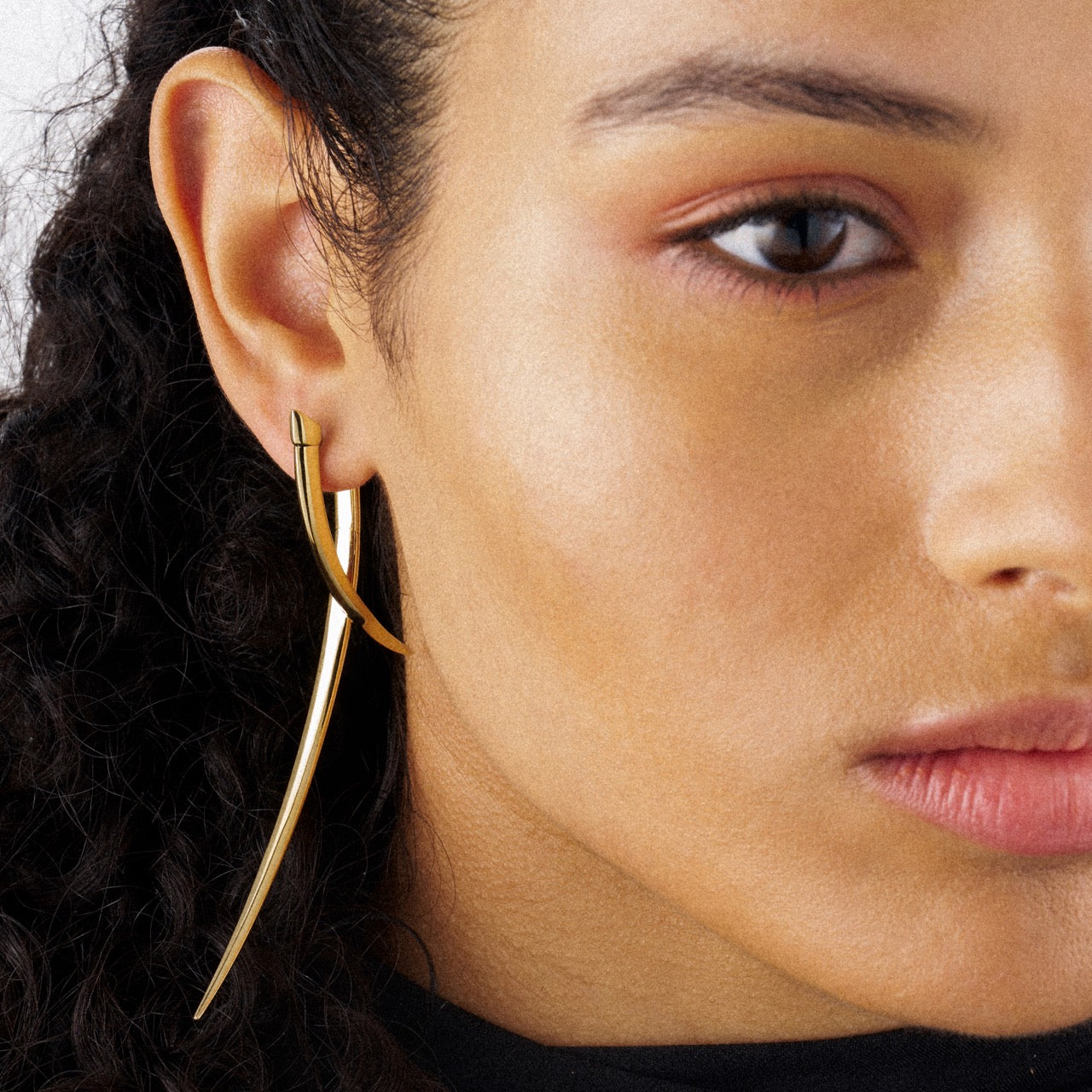 Sabre Statement Crossover Earrings - Yellow Gold Vermeil