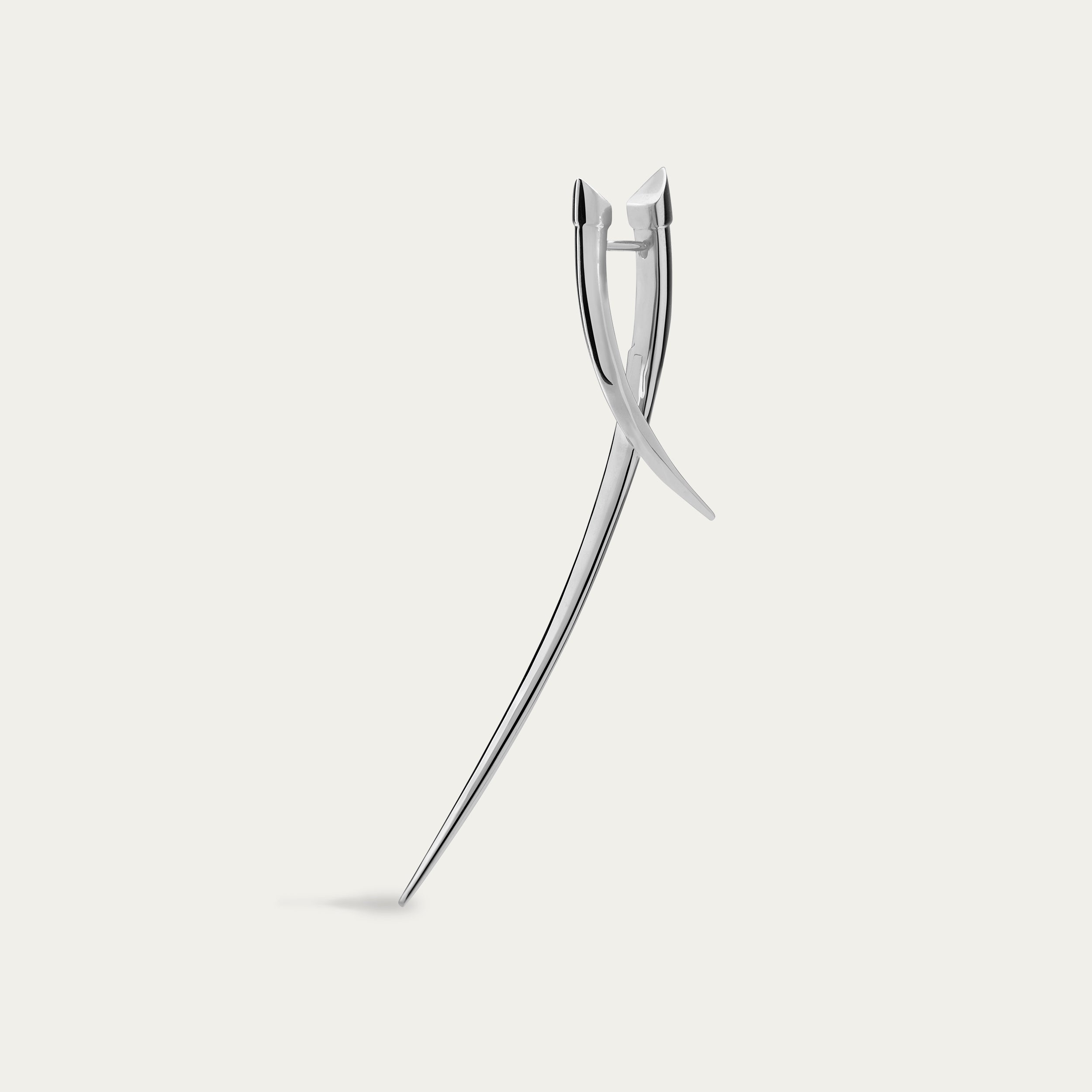 Sabre Statement Crossover Earrings - Silver