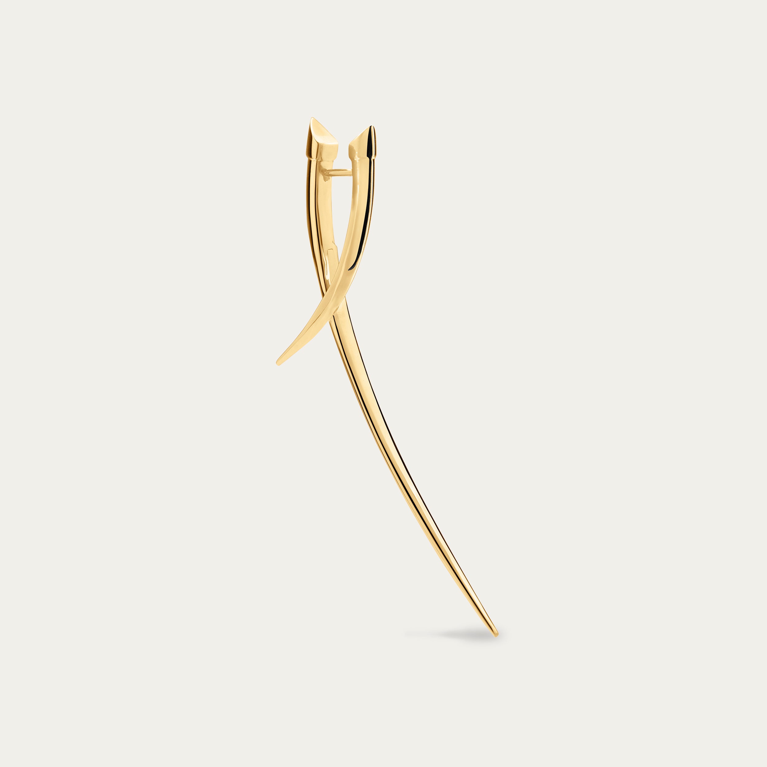 Sabre Statement Crossover Earrings - Yellow Gold Vermeil