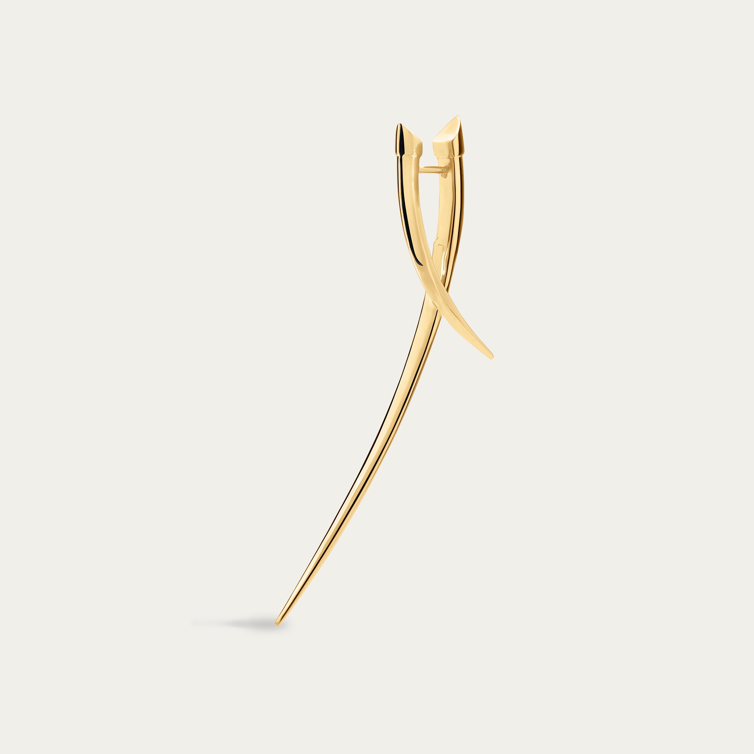Sabre Statement Crossover Earrings - Yellow Gold Vermeil