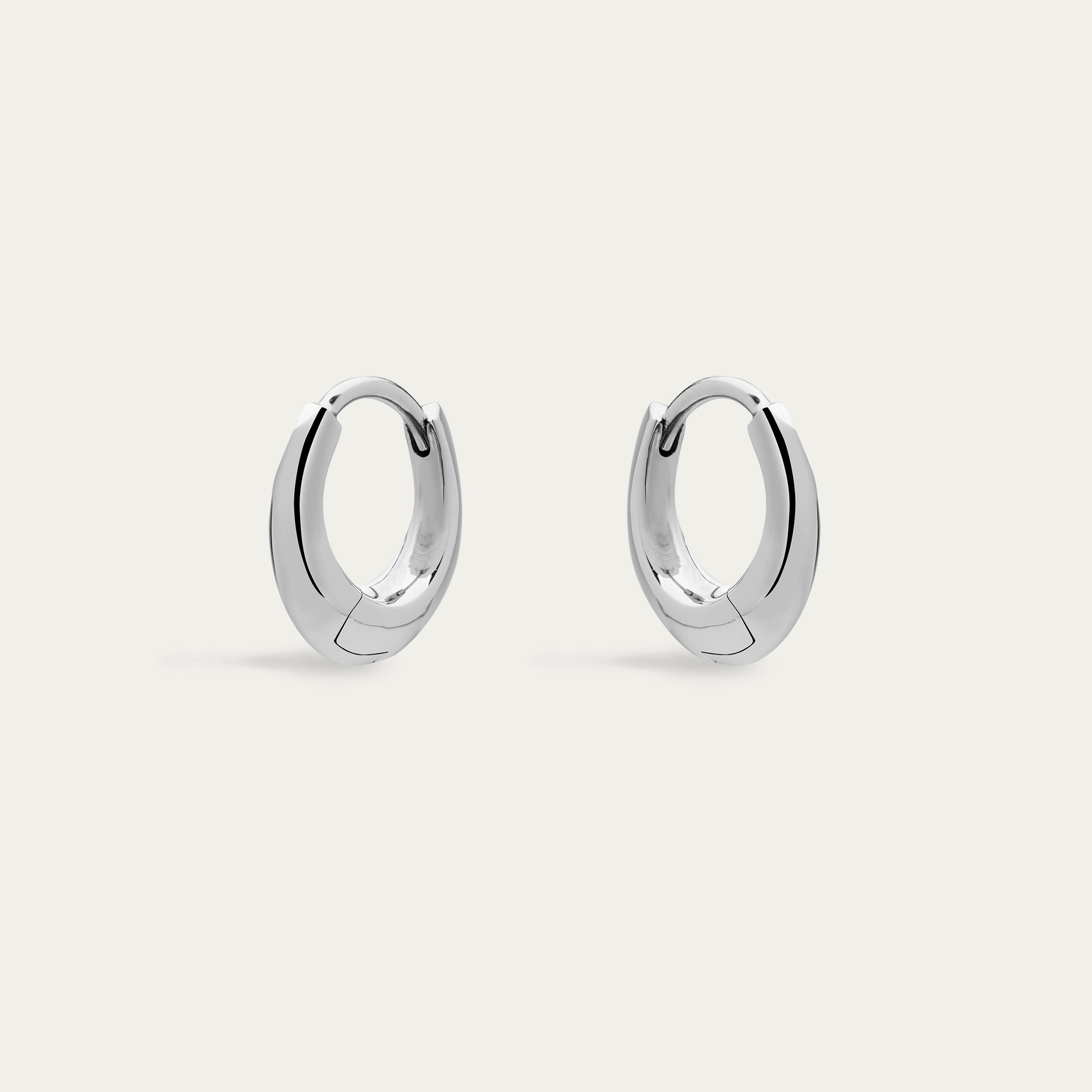 Sabre Mini Hoop Earrings - Silver
