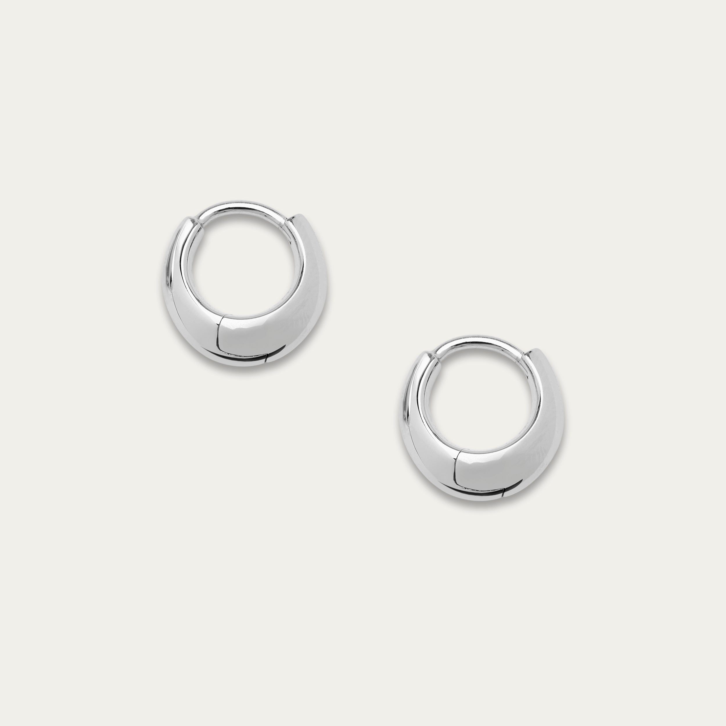 Sabre Mini Hoop Earrings - Silver