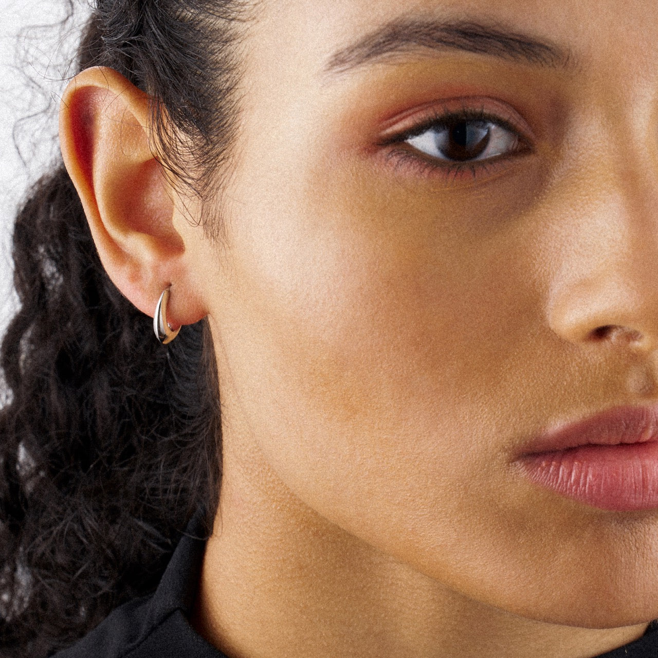 Sabre Mini Hoop Earrings - Silver