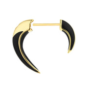 Sabre Solis Talon Earrings - Yellow Gold Vermeil & Jet Ceramic