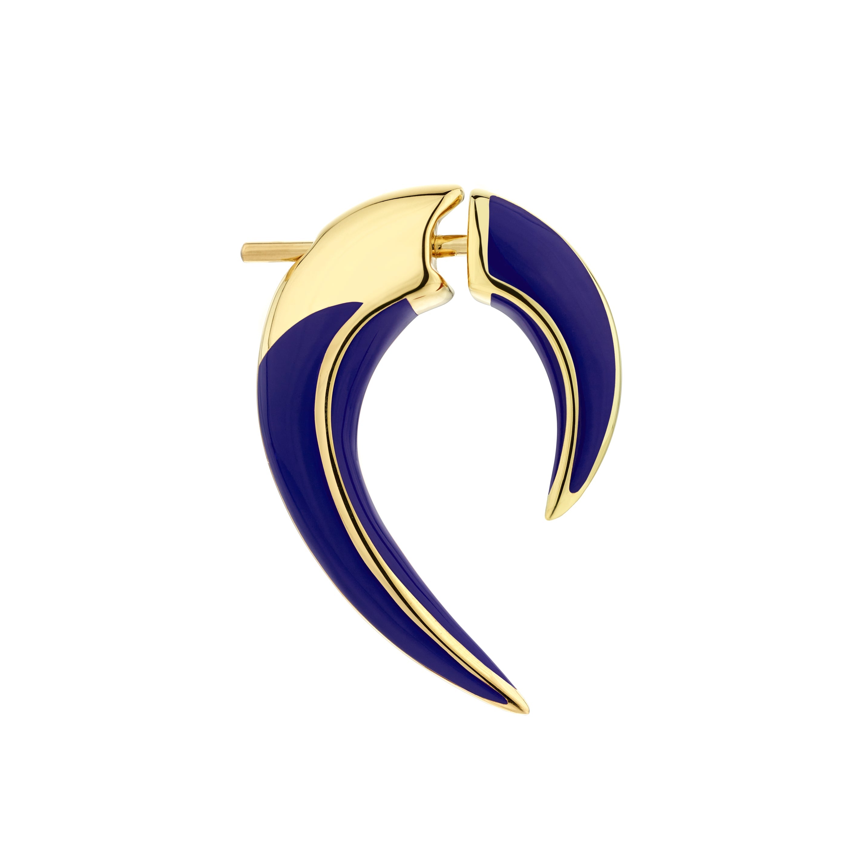 Sabre Solis Single Talon Earrings - Yellow Gold Vermeil & Atlantic Ceramic