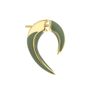 Sabre Solis Single Talon Earrings - Yellow Gold Vermeil & Leaf Ceramic