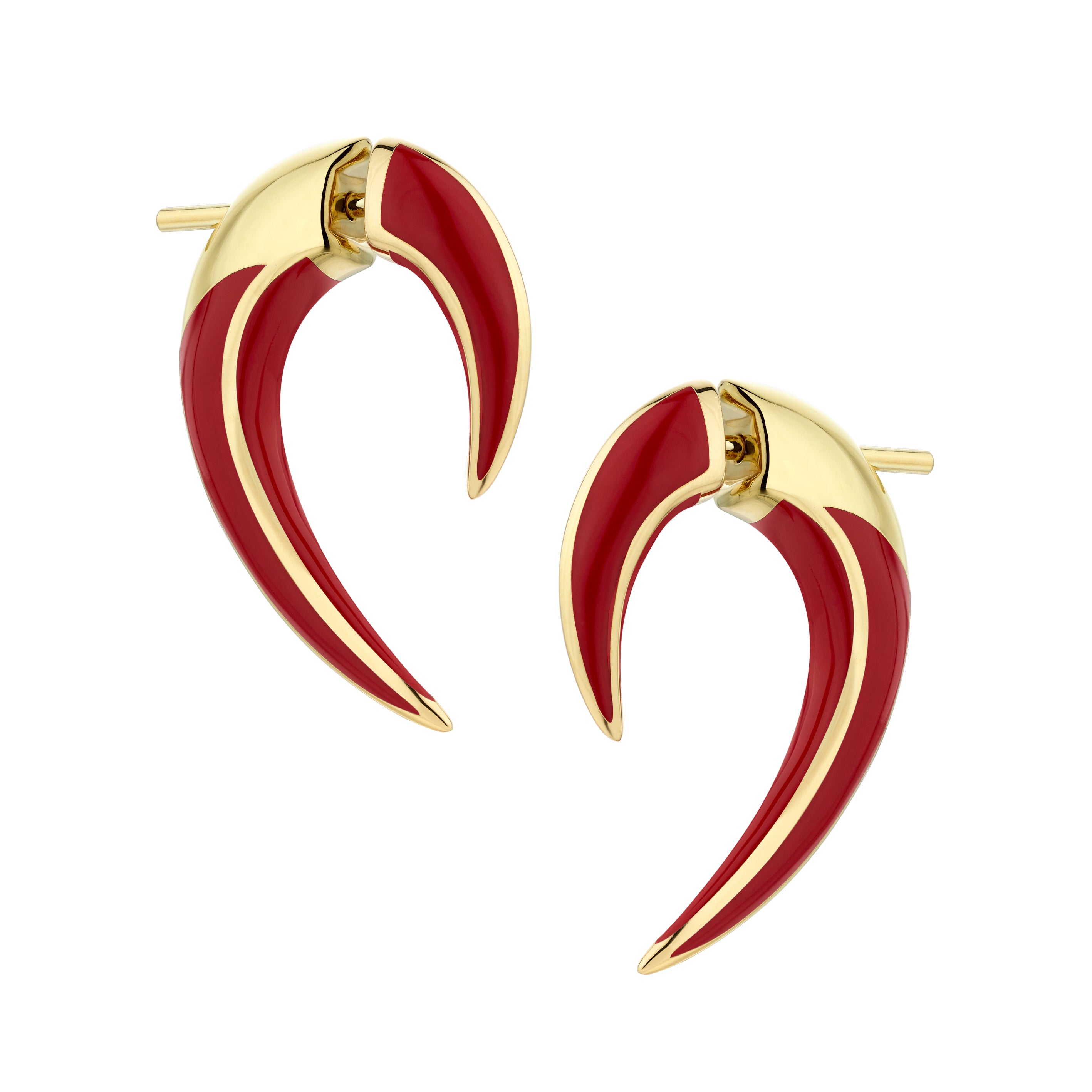Sabre Solis Talon Earrings - Yellow Gold Vermeil & Sienna Ceramic