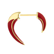 Sabre Solis Single Talon Earrings - Yellow Gold Vermeil & Sienna Ceramic