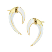 Sabre Solis Talon Earrings - Yellow Gold Vermeil & Chalk Ceramic