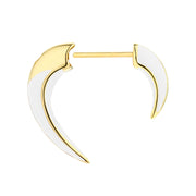 Sabre Solis Single Talon Earrings - Yellow Gold Vermeil & Chalk Ceramic