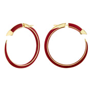 Sabre Solis Statement Hoop Earrings - Yellow Gold Vermeil & Sienna Ceramic