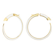 Sabre Solis Statement Hoop Earrings - Yellow Gold Vermeil & Chalk Ceramic