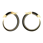 Sabre Solis Hoop Earrings - Yellow Gold Vermeil & Jet Ceramic