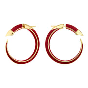 Sabre Solis Hoop Earrings - Yellow Gold Vermeil & Sienna Ceramic