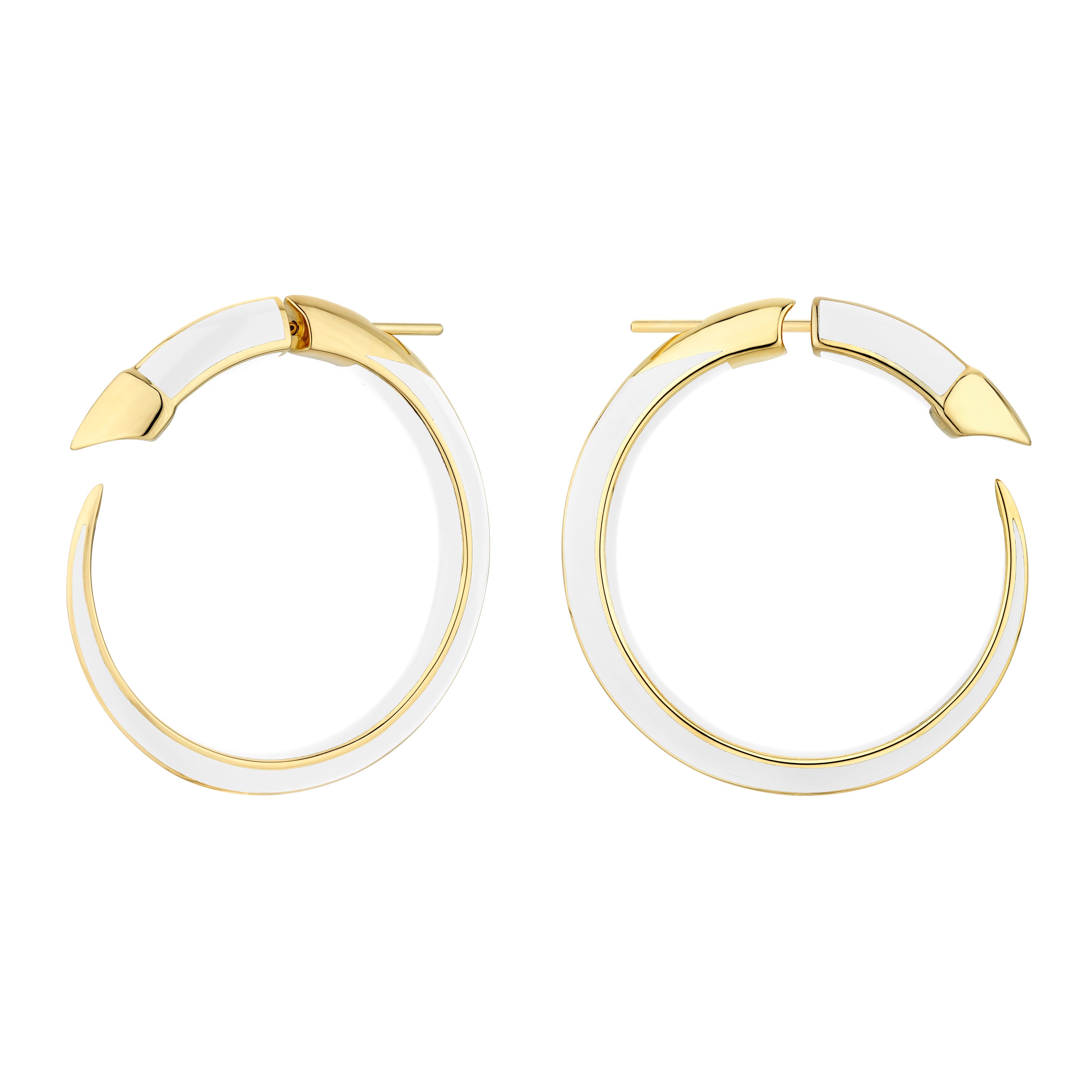 Sabre Solis Hoop Earrings - Yellow Gold Vermeil & Chalk Ceramic